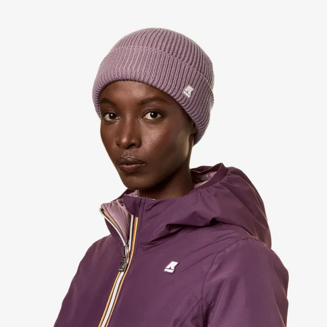 k-way-brice-cardigan-stitch-wool-bonnet-unisexe-violet-dusty image 1