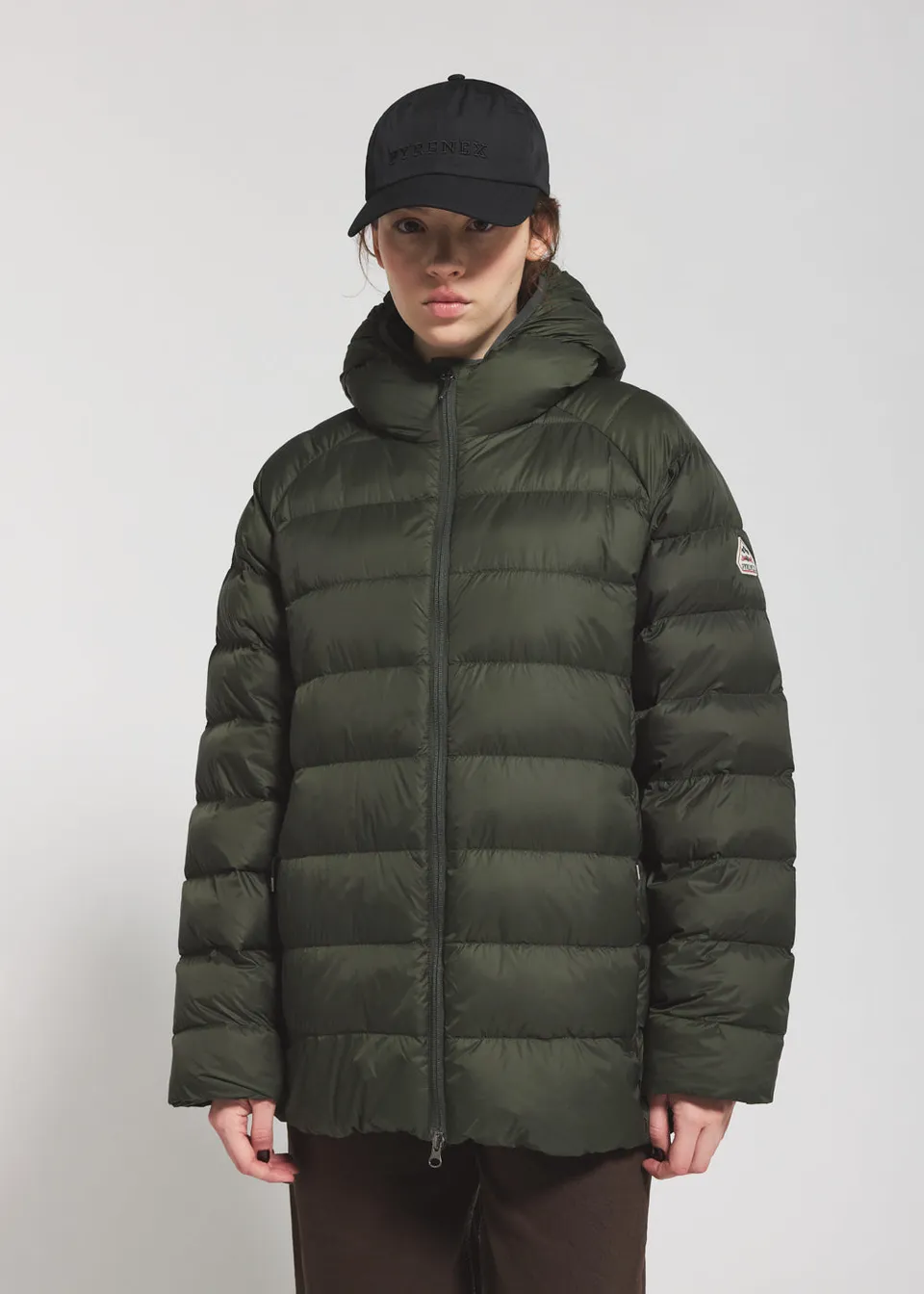 pyrenex-arial-doudoune-fine-capuche-homme-kaki-fonc image 1