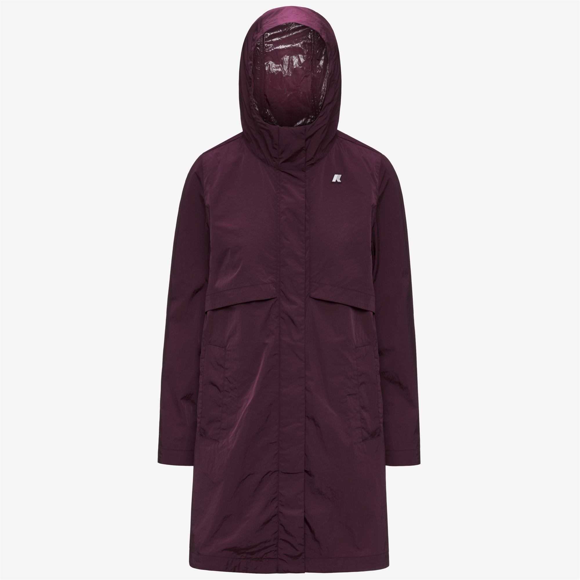 k-way-sophilene-satin-glass-veste-longue-femme-violet-mauve-wine image 5