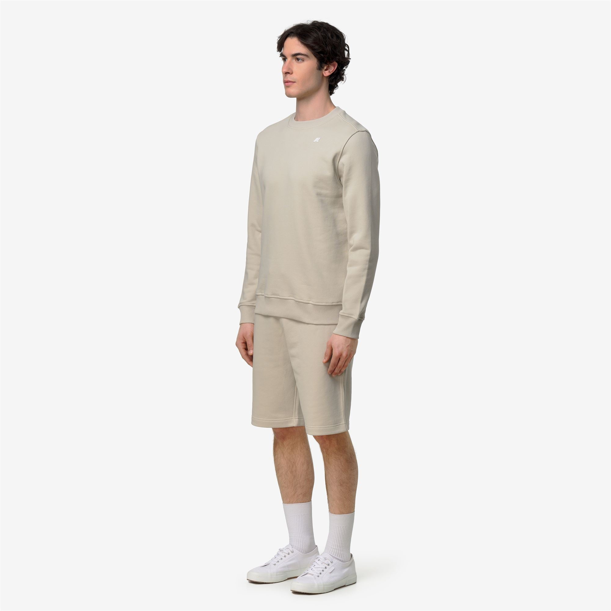 k-way-baptiste-french-terry-sweat-col-rond-homme-beige-lt image 2