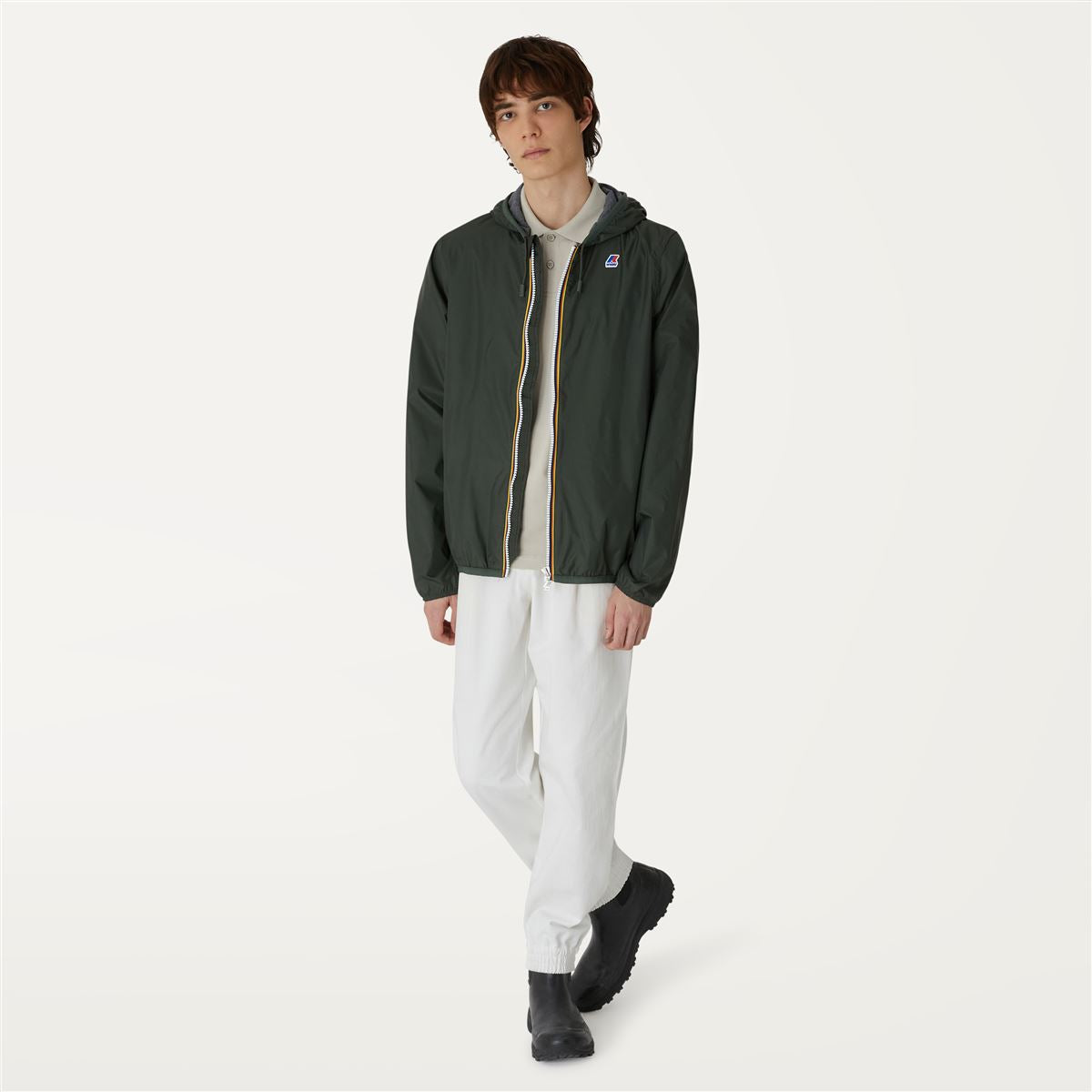 k-way-jacques-nylon-jersey-veste-court-homme-green-blackish image 2