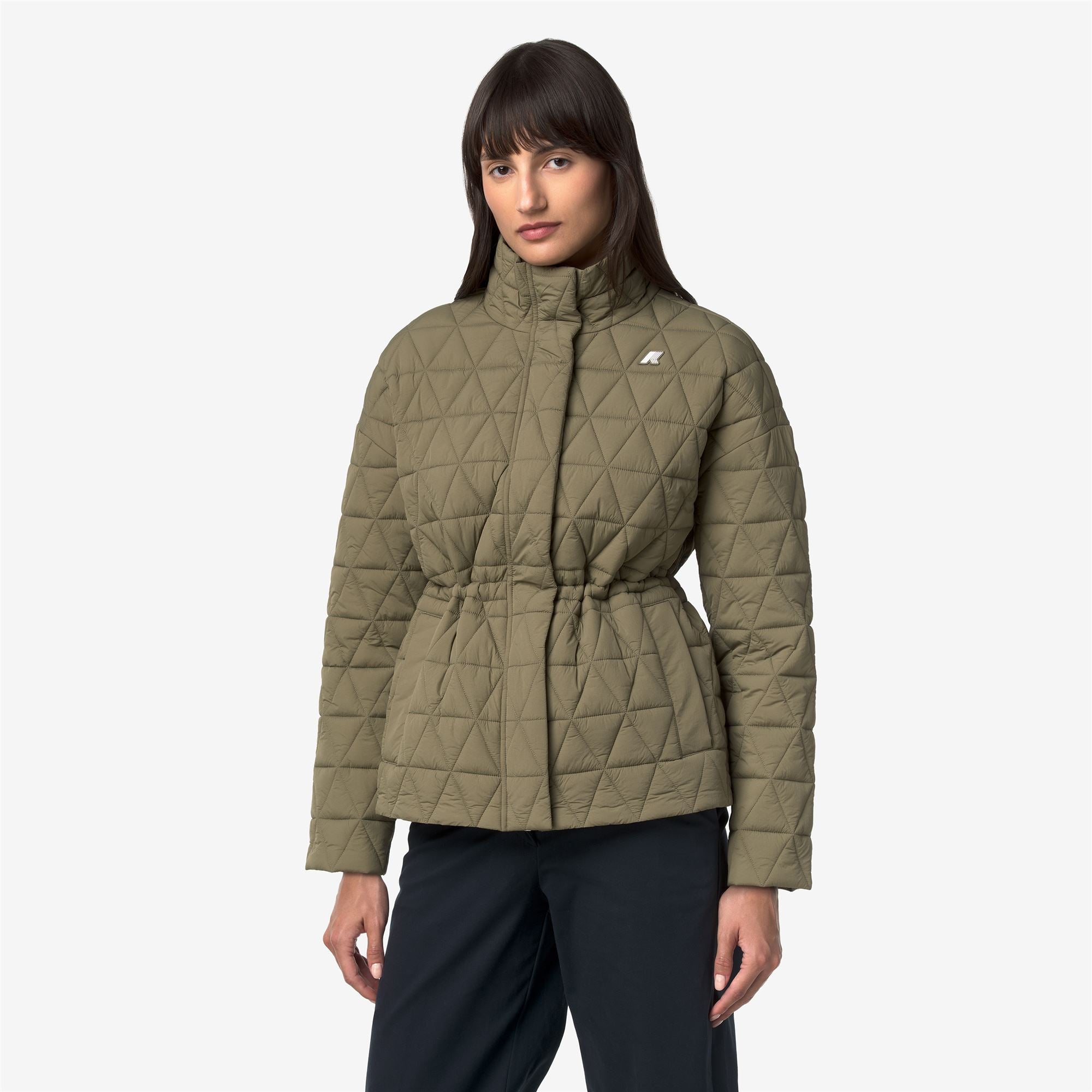 k-way-selene-diamond-quilted-warm-veste-mi-longue-femme-green-army image 1