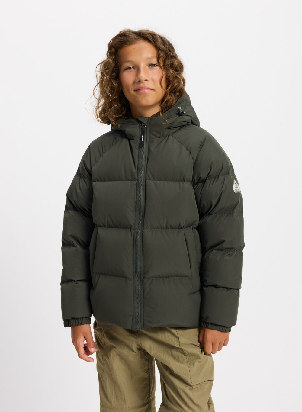doudoune-enfant-pyrenex-sten-smooth-capuche-khaki image 2
