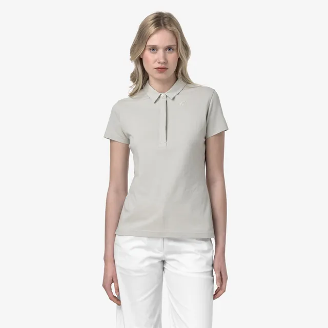 k-way-amedea-pique-slim-polo-femme-beige-lt image 1