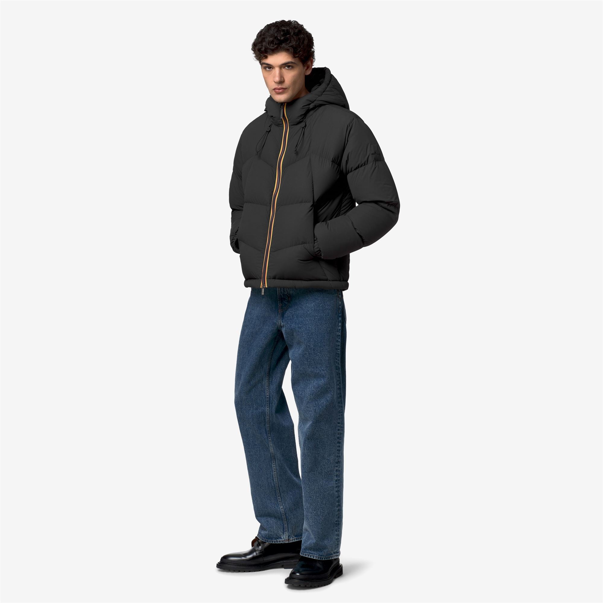 k-way-quill-fancy-nylon-doudoune-courte-homme-black-greyish image 4