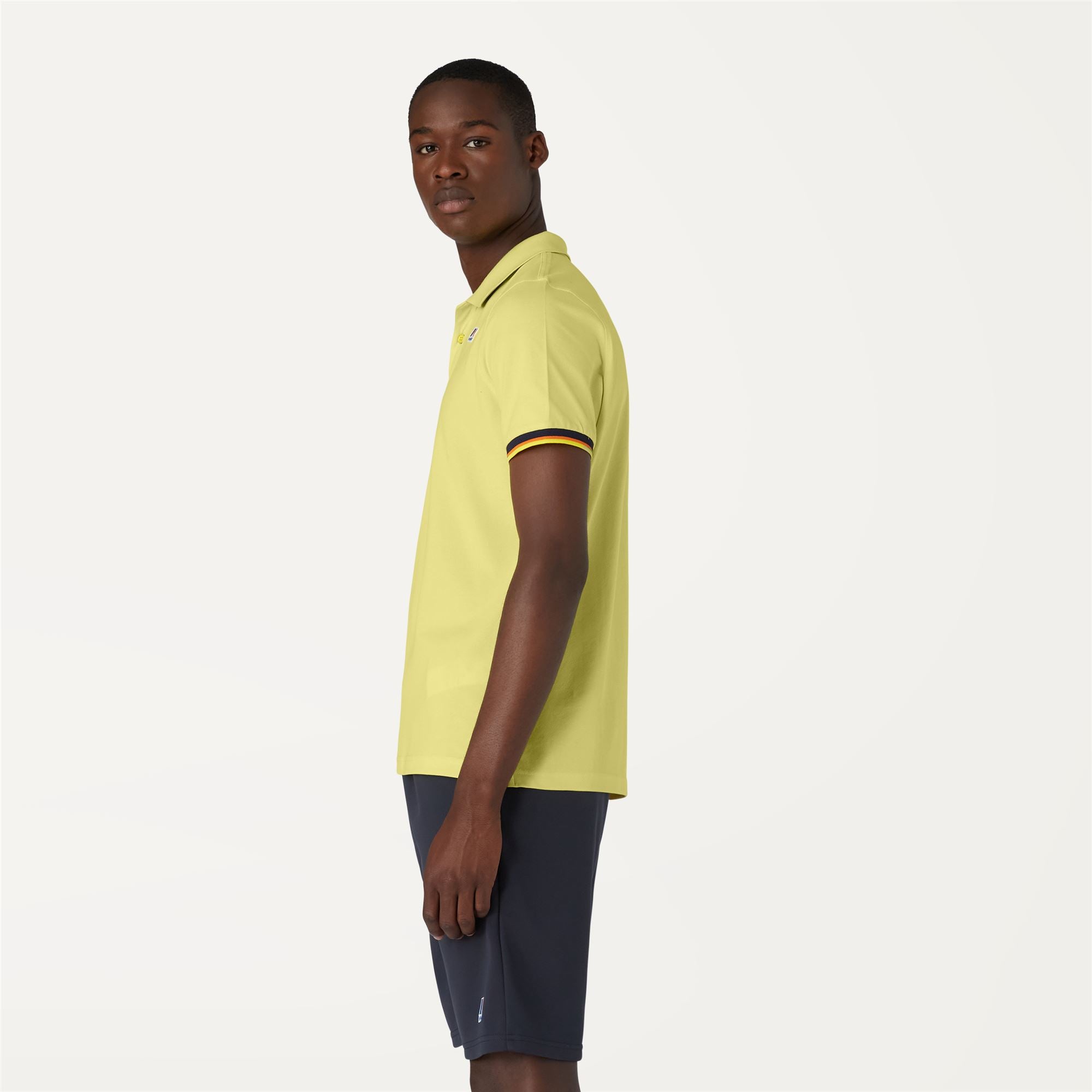 k-way-vincent-contrast-stretch-polo-homme-yellow-sheen image 2