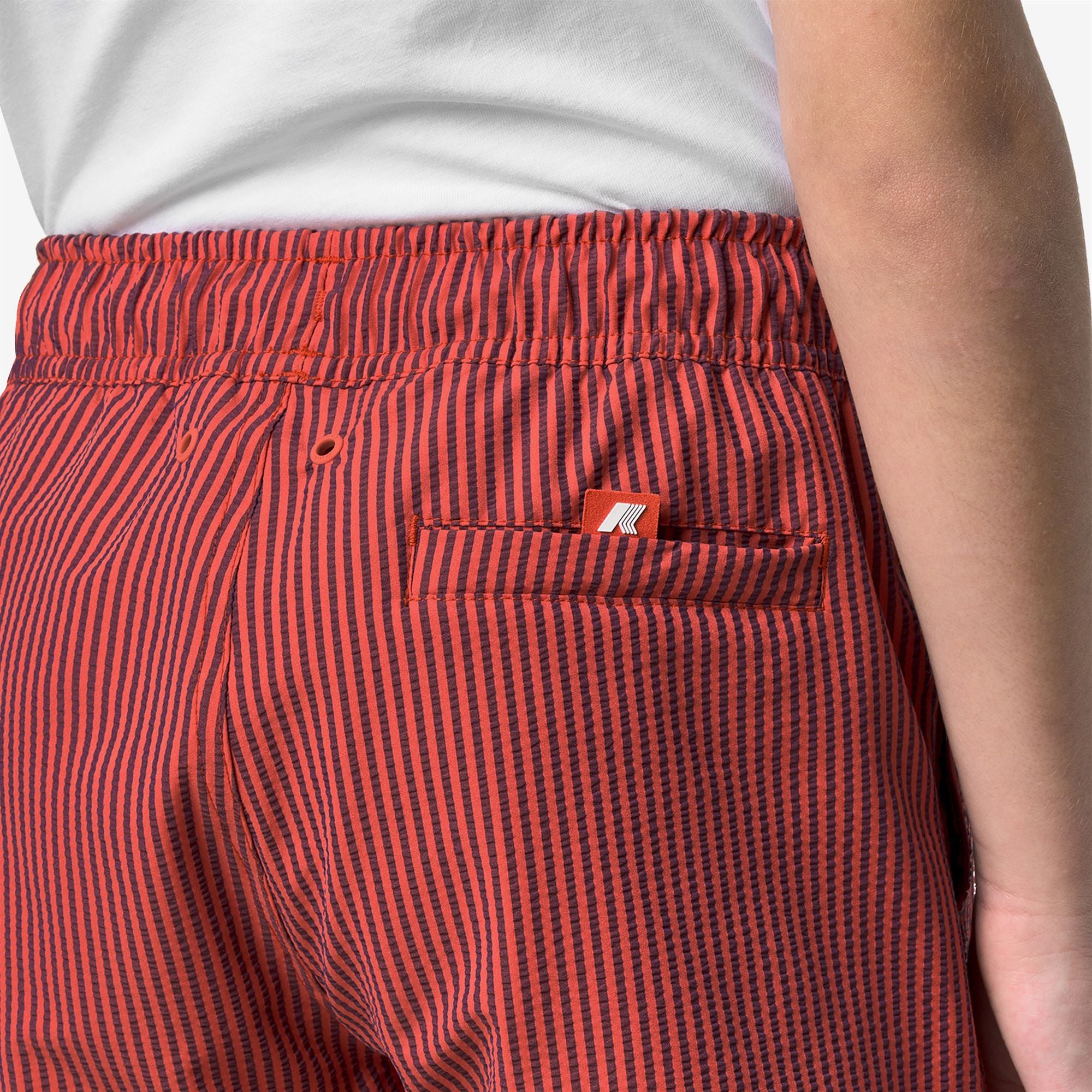 k-way-p-hazel-stripes-beach-short-de-bain-gar-on-blue-insignia-red-poppy image 4