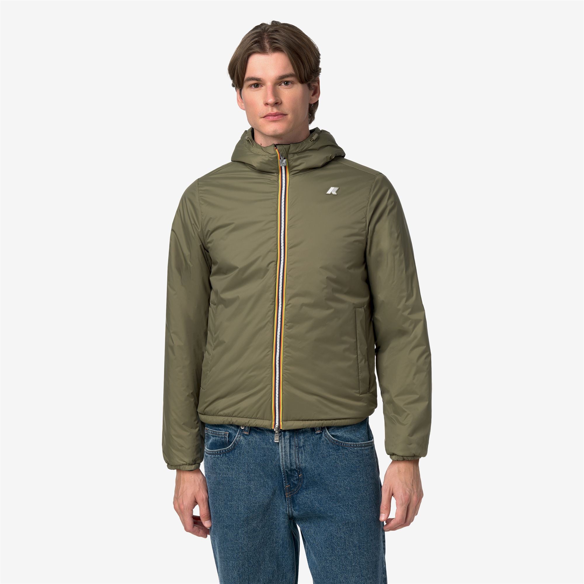 k-way-jack-spacer-nylon-double-veste-r-versible-homme-black-pure-green-army image 7