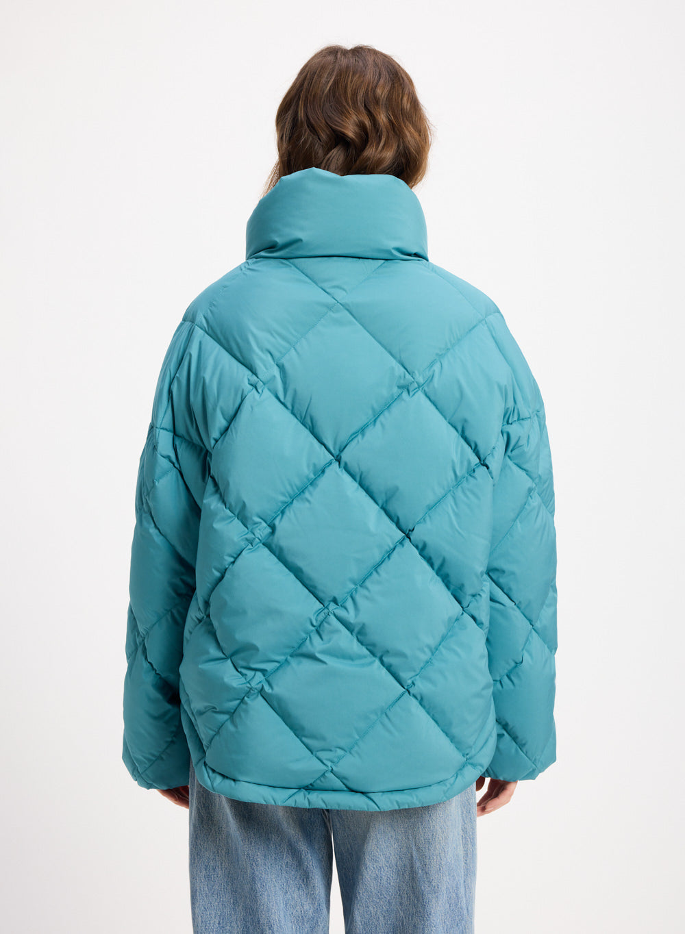 pyrenex-adele-doudoune-oversize-femme-col-enveloppant-turquoise image 4