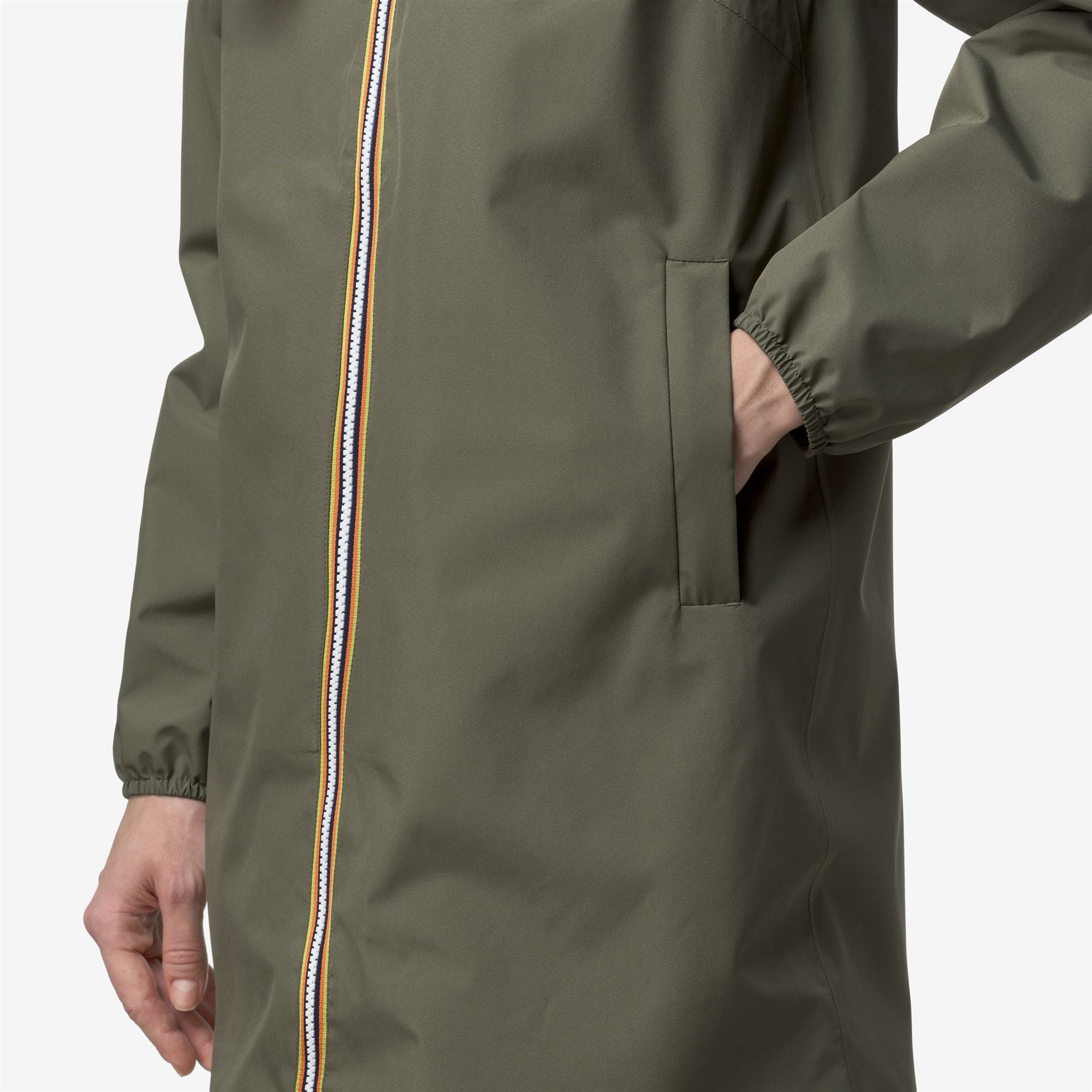 k-way-sophie-stretch-poly-jersey-veste-mi-longue-femme-green-lichen image 4