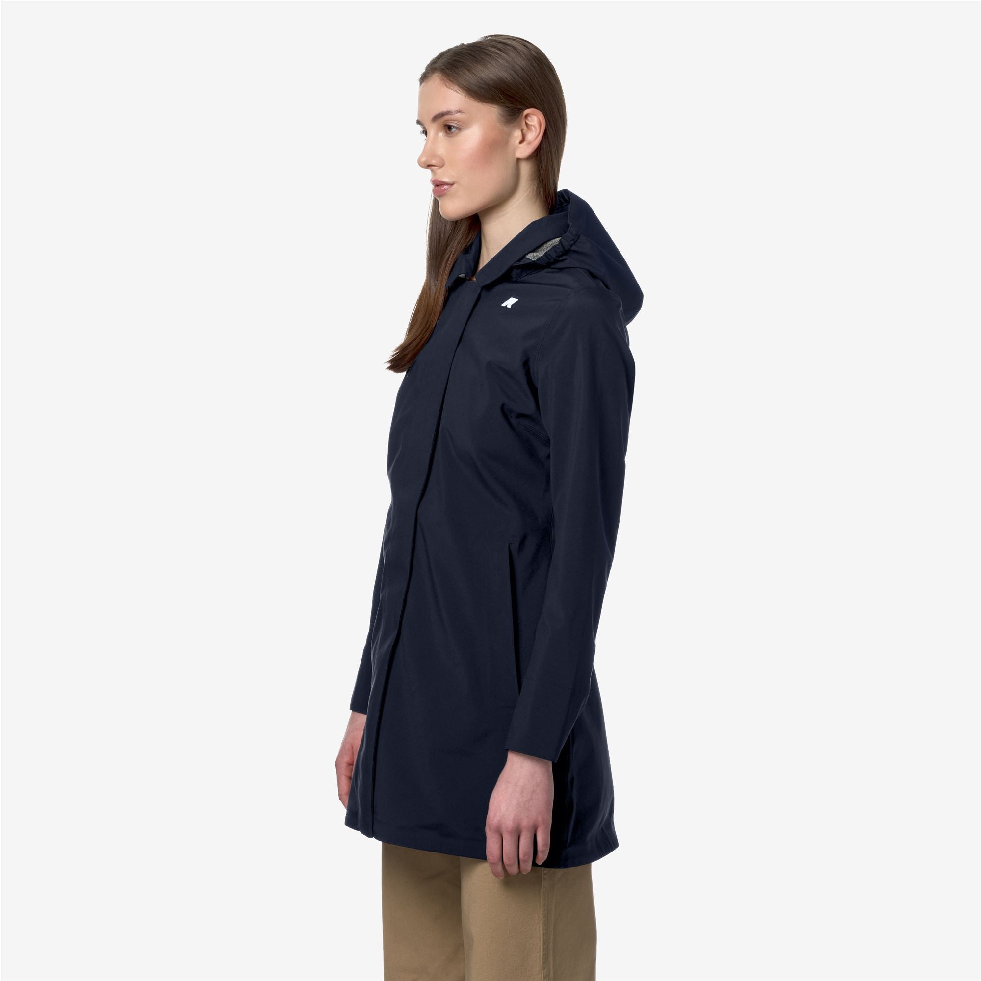 k-way-mathy-bonded-jersey-veste-mi-longue-trench-femme-blue-depth image 2