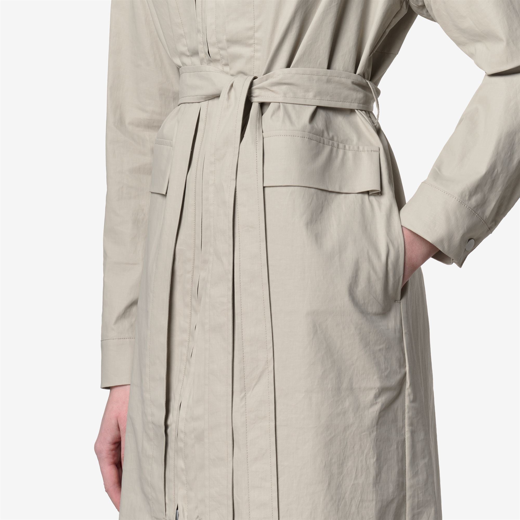 k-way-horien-natural-blend-veste-longue-femme-beige-lt-combo image 4