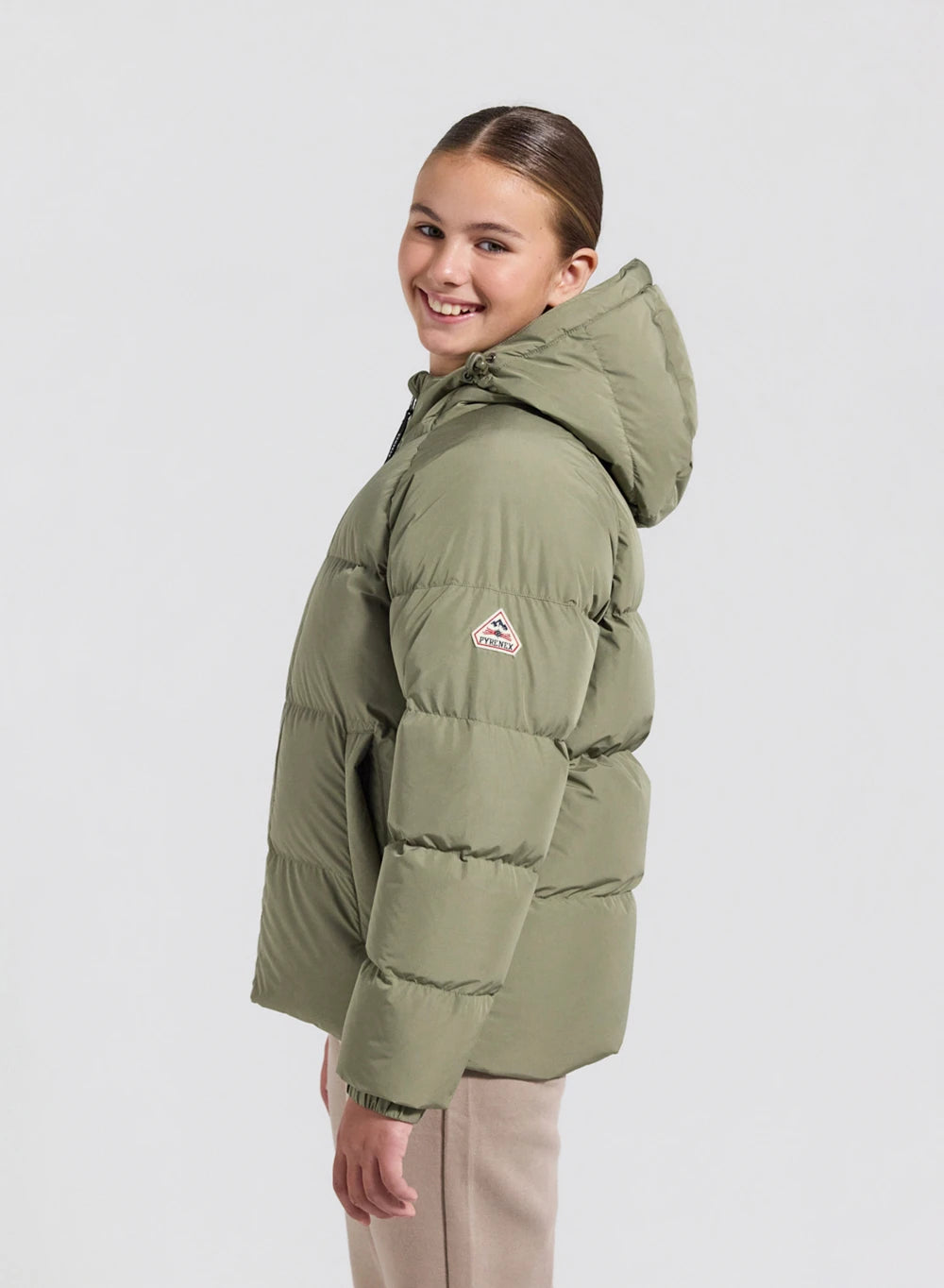 pyrenex-sten-smooth-doudoune-enfant-unisexe-capuche-kaki-clair image 6