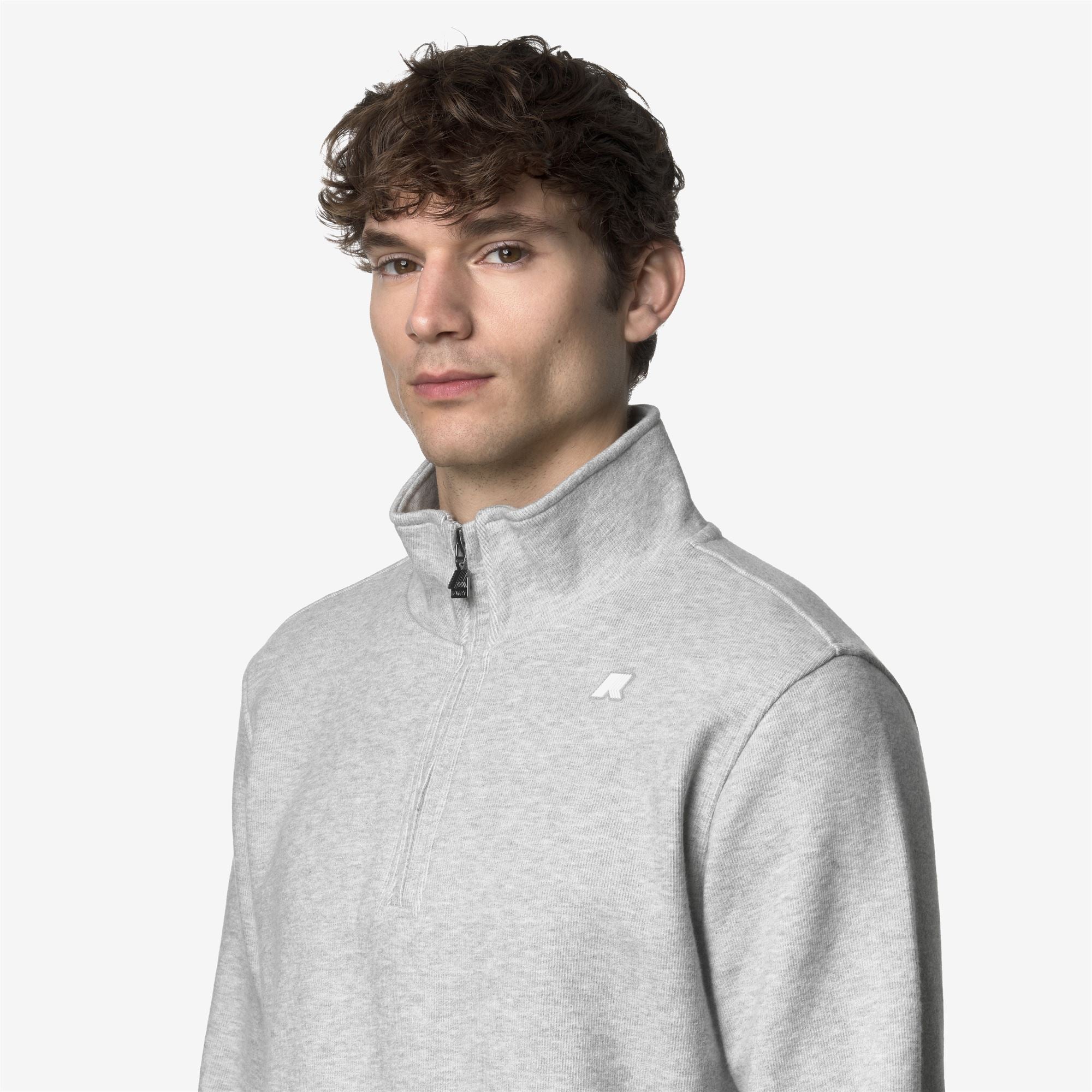 k-way-finnick-heavy-fleece-pull-over-homme-grey-mel image 4