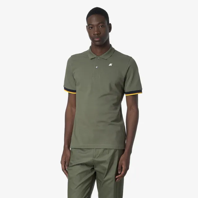 k-way-vincent-piqu-slim-polo-homme-green-lichen image 1