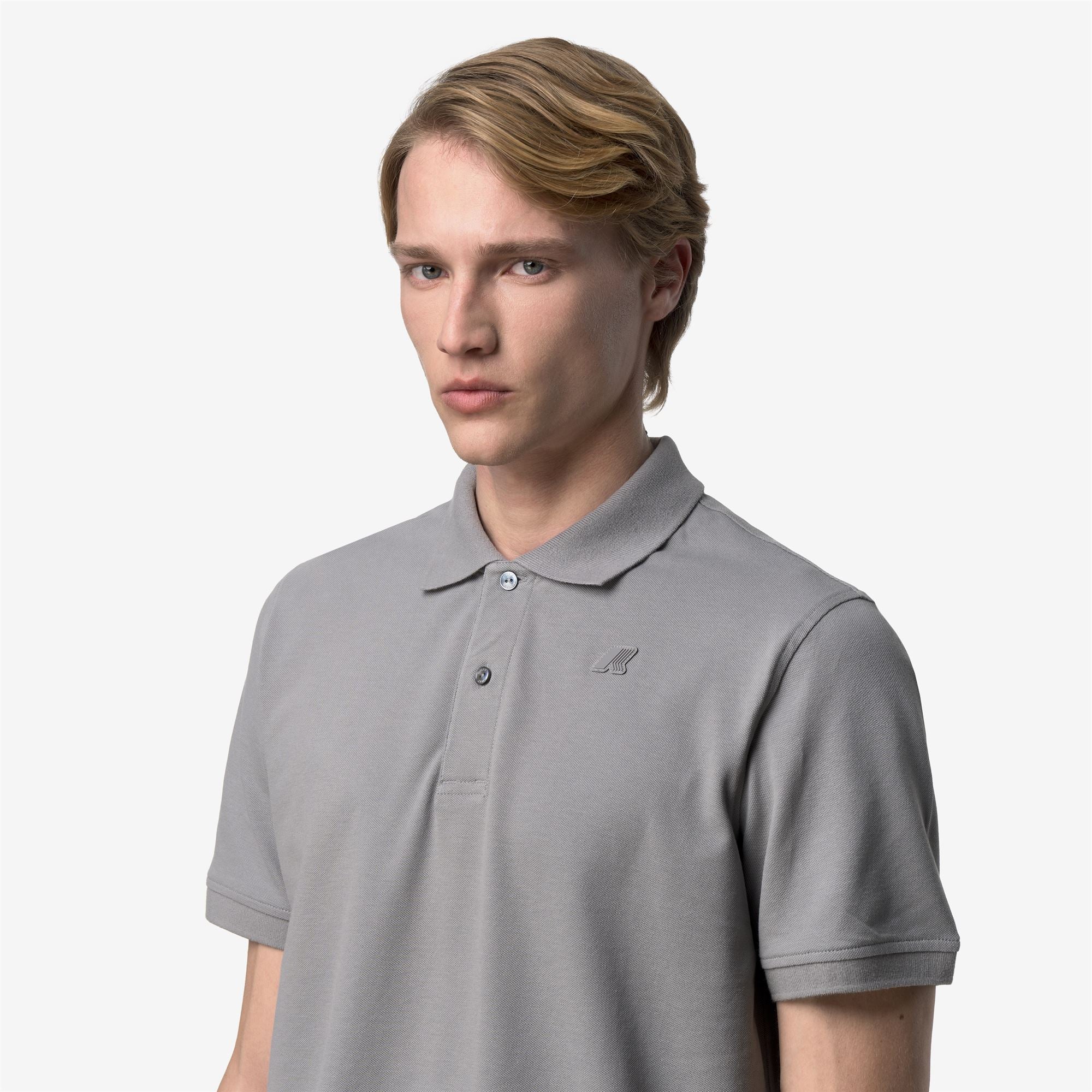 k-way-amedee-piqu-slim-polo-homme-grey-frost image 4