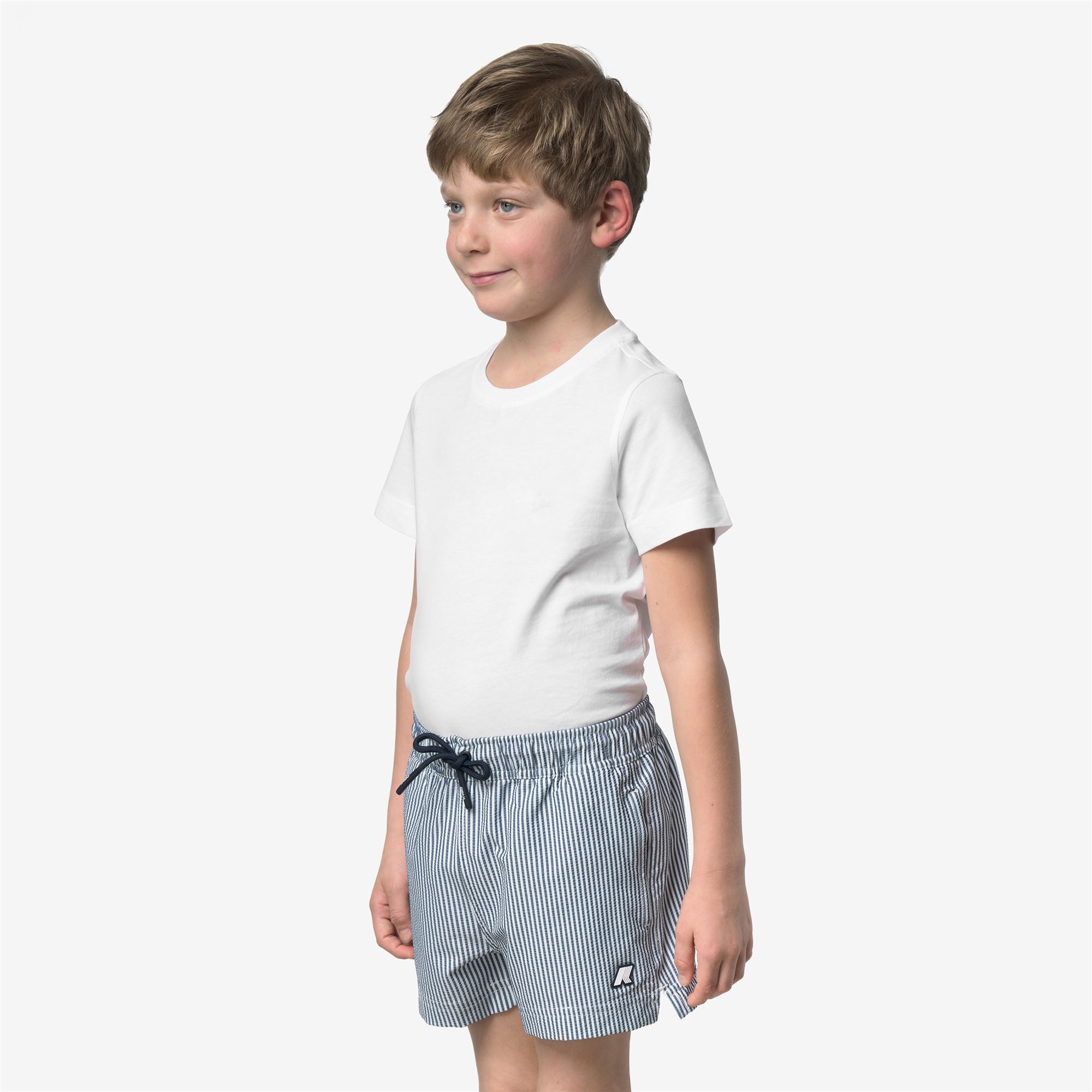 k-way-p-hazel-stripes-beach-maillot-de-bain-gar-on-white-blue-depth image 2