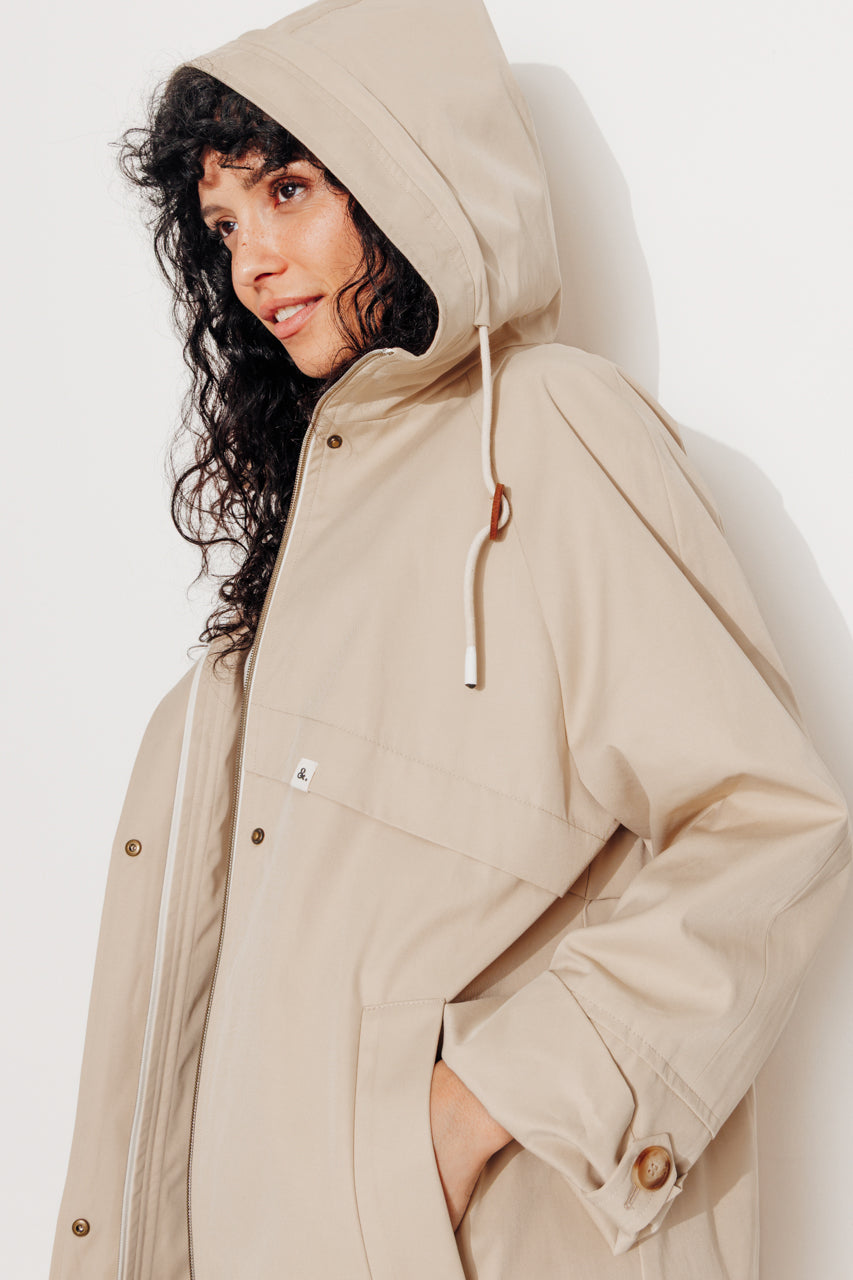 trench-coat-albizia-parka-oversize-d-perlante-toucher-coton-beige image 2