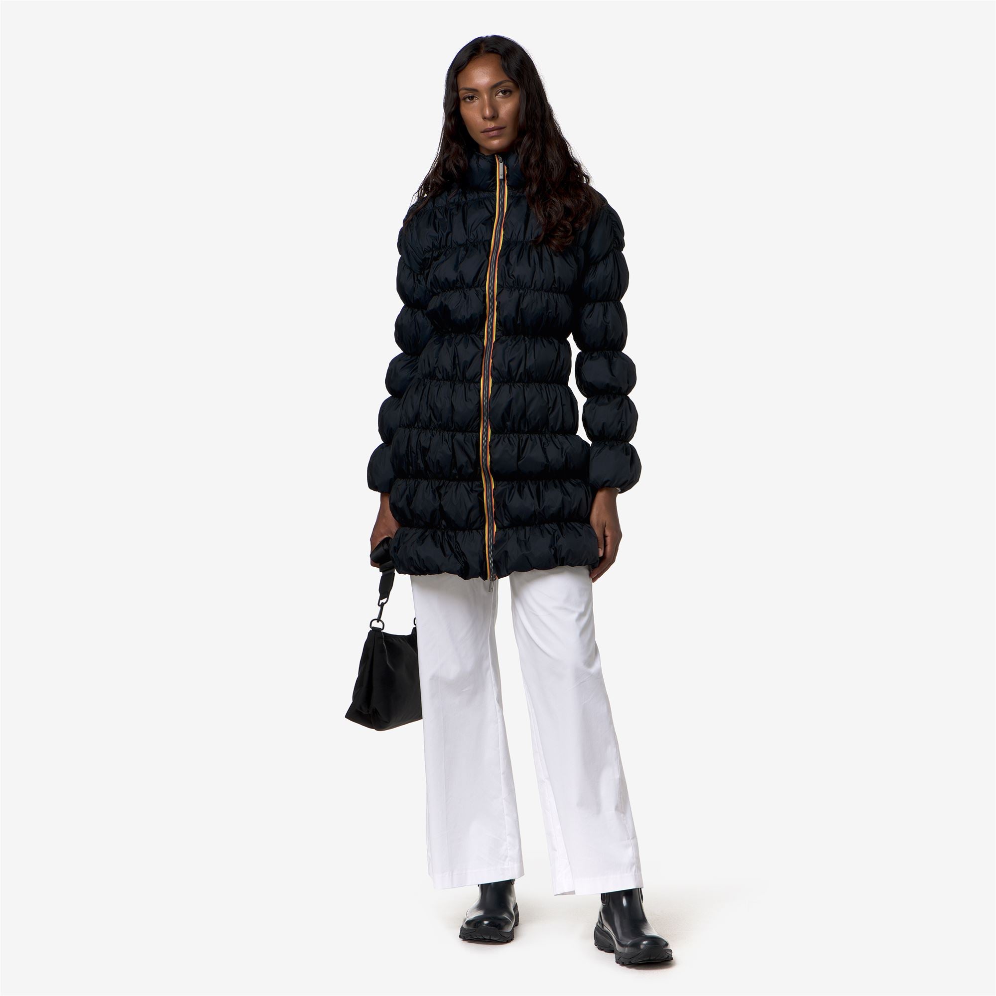 k-way-jin-maxi-ruffles-veste-longue-femme-blue-depth image 4