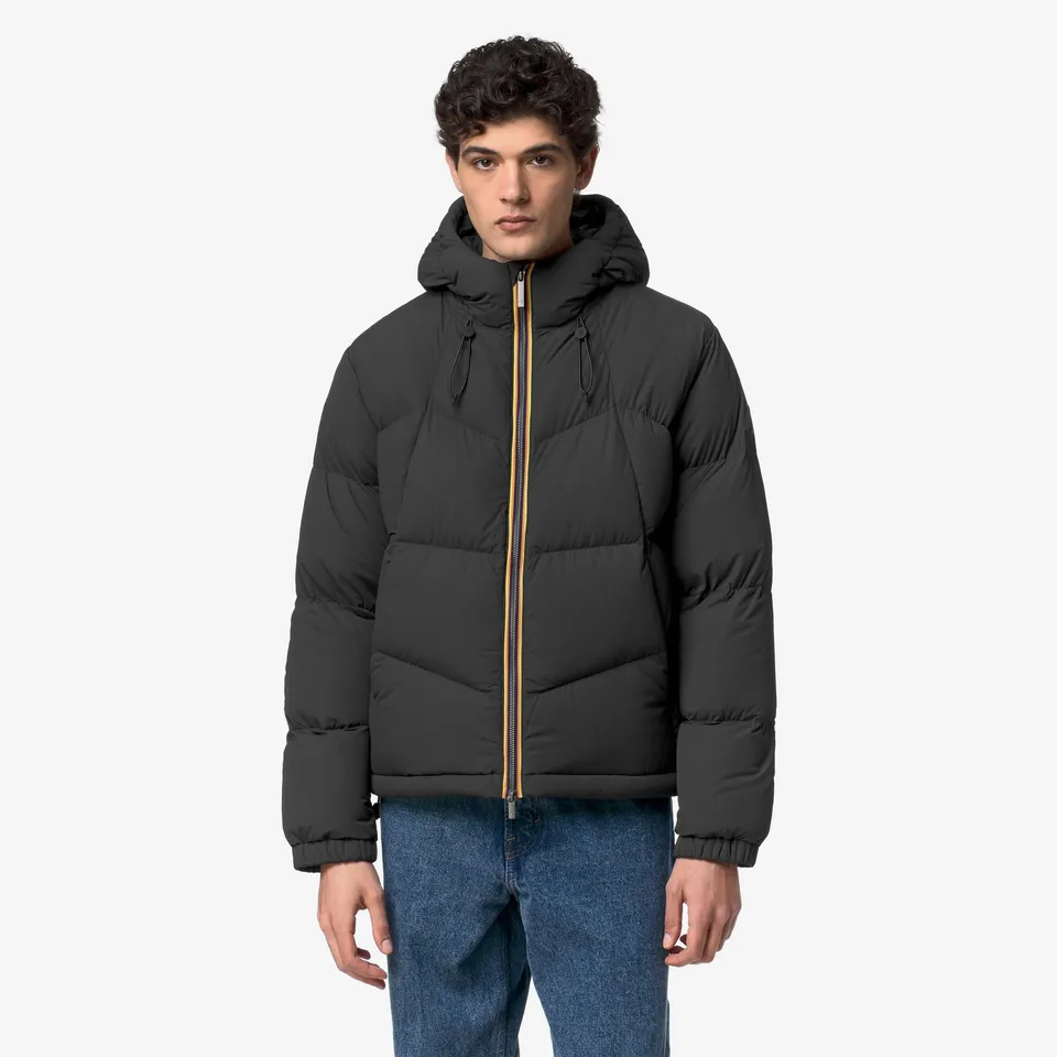 k-way-quill-fancy-nylon-doudoune-courte-homme-black-greyish image 1
