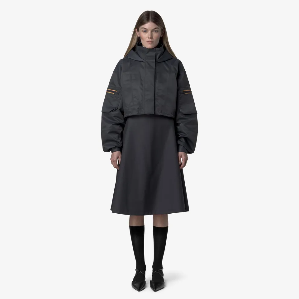 k-way-jaxie-tech-shiny-twill-veste-court-femme-blue-night image 1