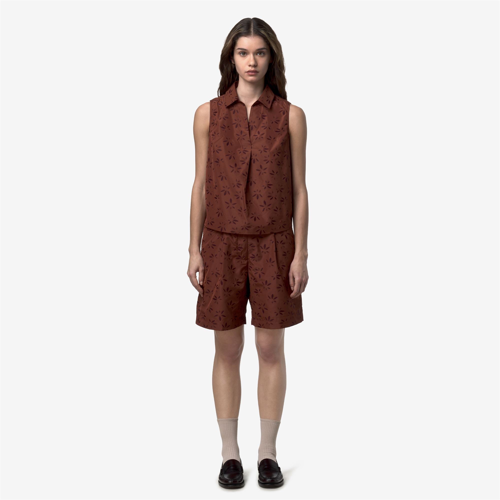 k-way-larose-emby-jacquard-shorts-de-sport-femme-brown-violet-jacquard image 2