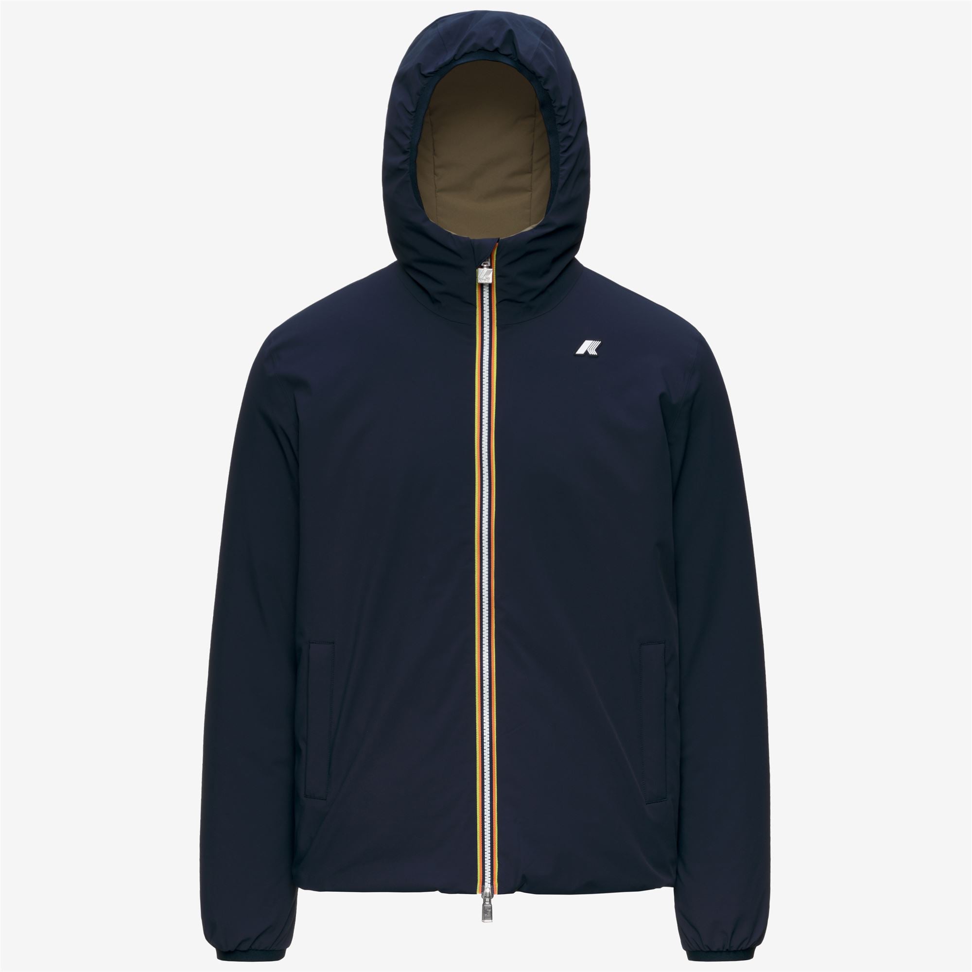 k-way-jack-st-warm-double-veste-court-r-versible-homme-blue-depth-green-army image 5