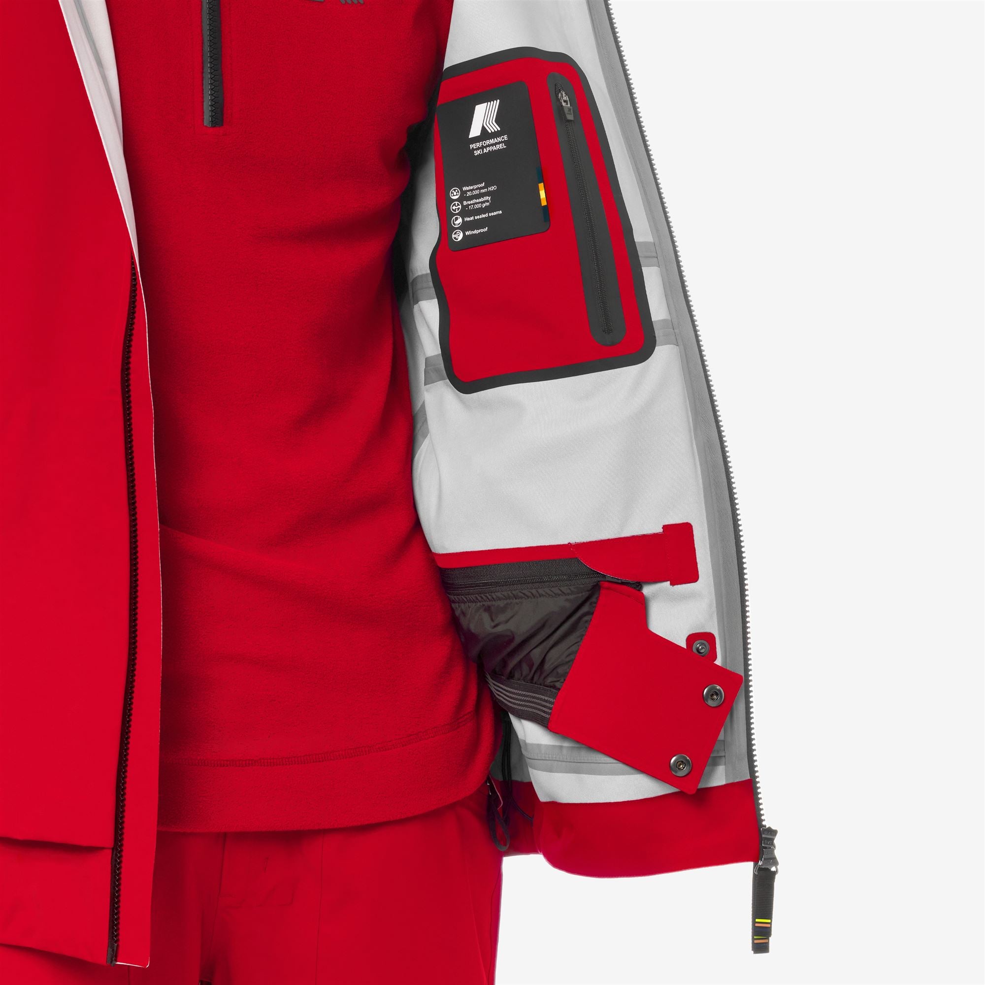k-way-bozel-3-layers-shell-jacket-veste-mi-longue-homme-red image 4