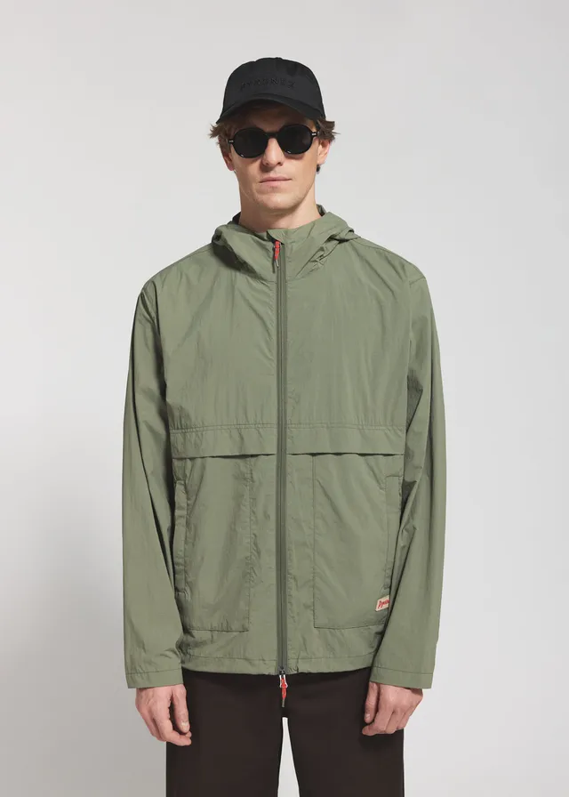 pyrenex-soulere-coupe-vent-unisexe-capuche-khaki-pliable image 1