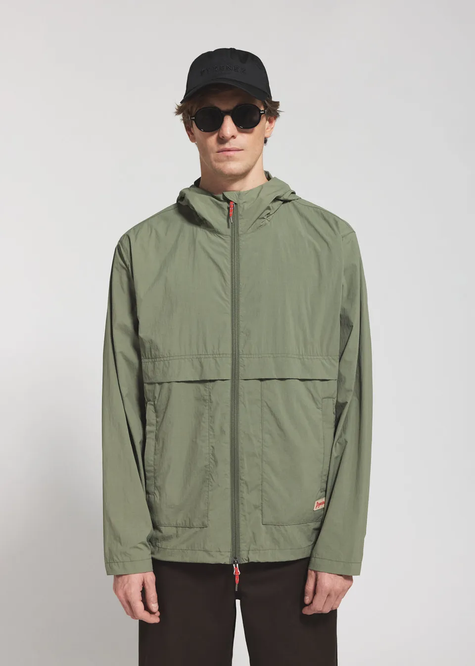 pyrenex-soulere-coupe-vent-unisexe-capuche-khaki-pliable image 1