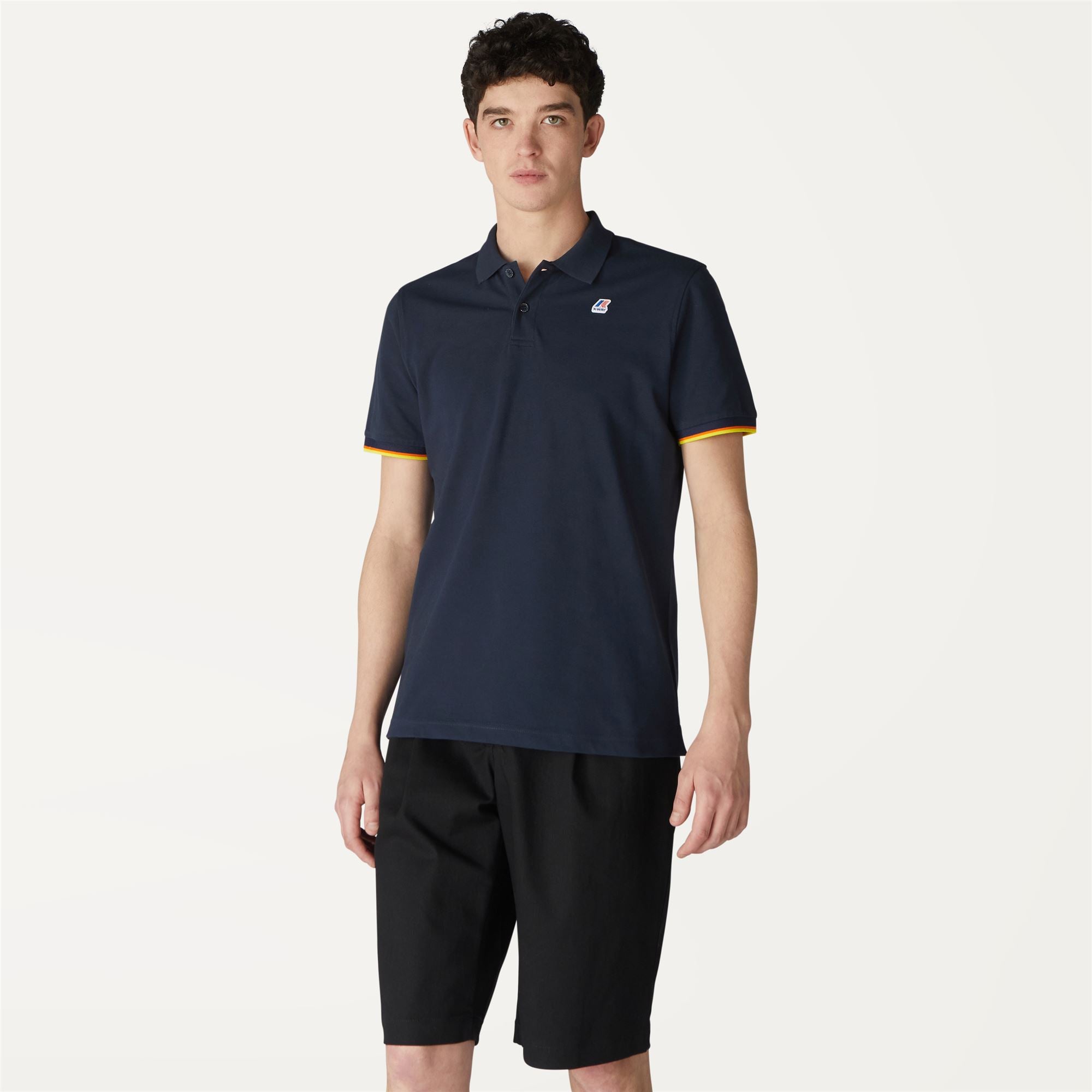 k-way-vincent-contrast-stretch-polo-homme-blue-depth image 1