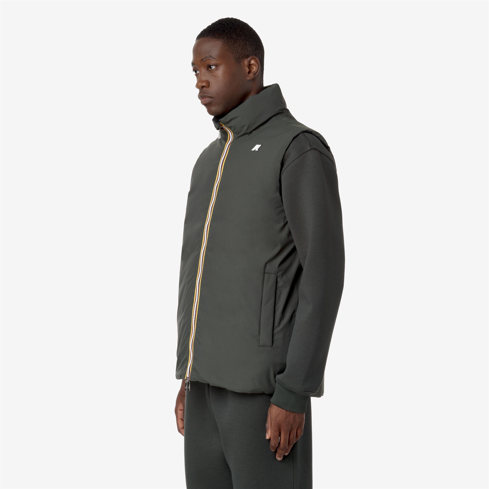 k-way-valen-st-thermo-double-gilet-court-homme-green-blackish-black-pure image 2
