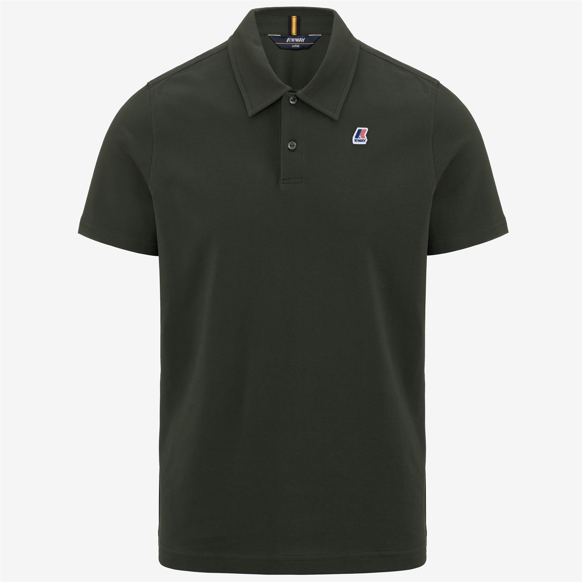 k-way-gregoire-tape-polo-homme-green-blackish image 1