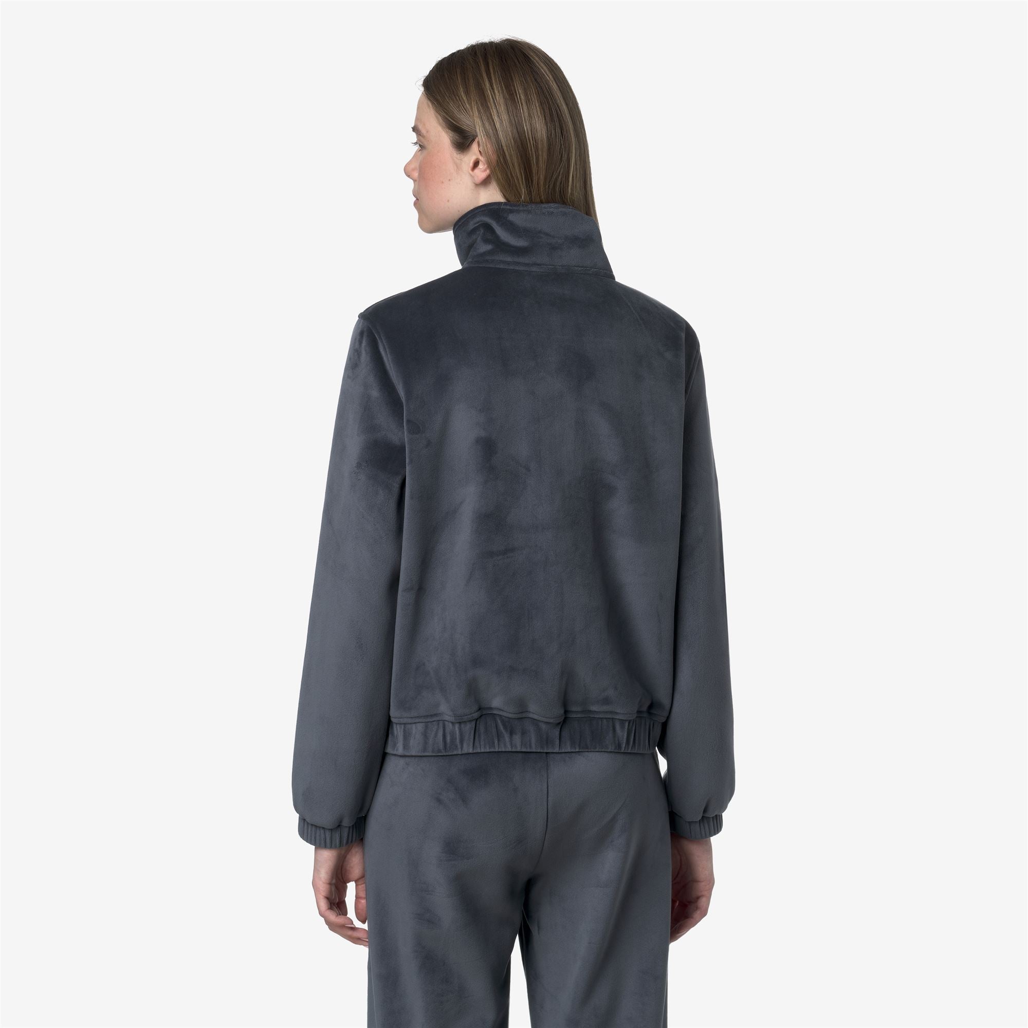 k-way-viviette-velour-polar-veste-r-versible-femme-blue-airforce image 3
