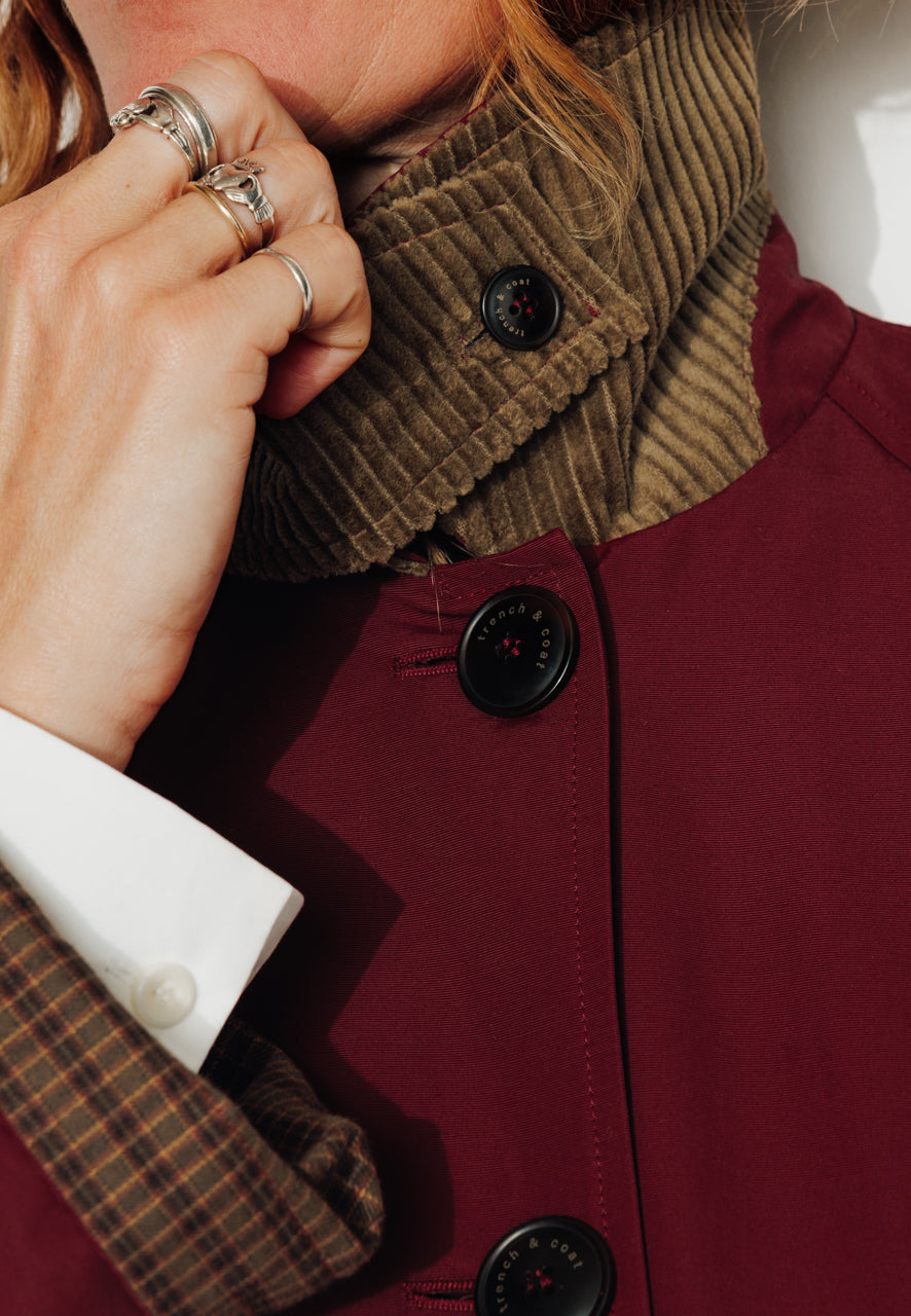 trench-coat-parrotia-imperm-able-mi-long-en-coton-d-perlant-bordeaux image 3