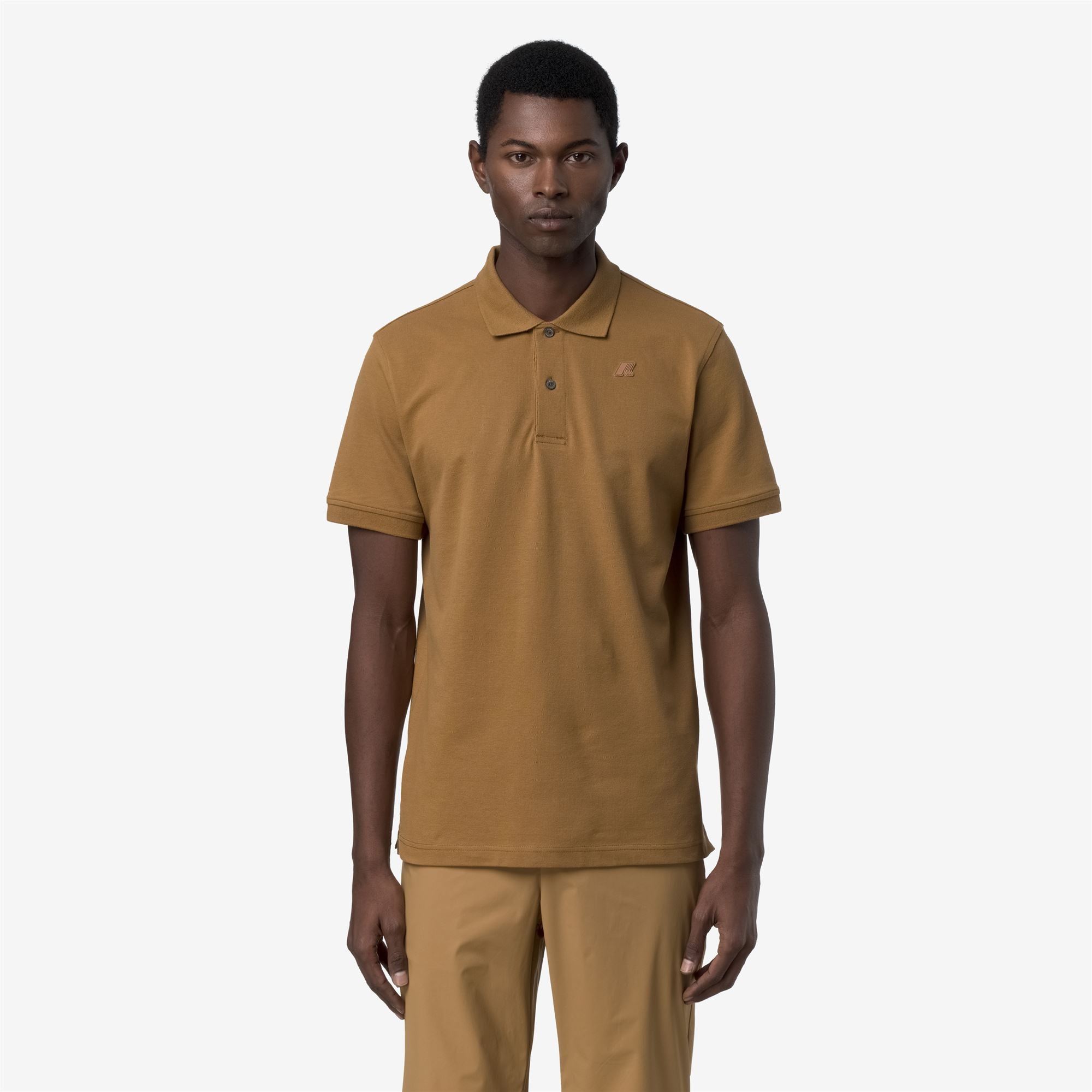 k-way-amedee-pique-slim-polo-homme-brown-bistre image 1