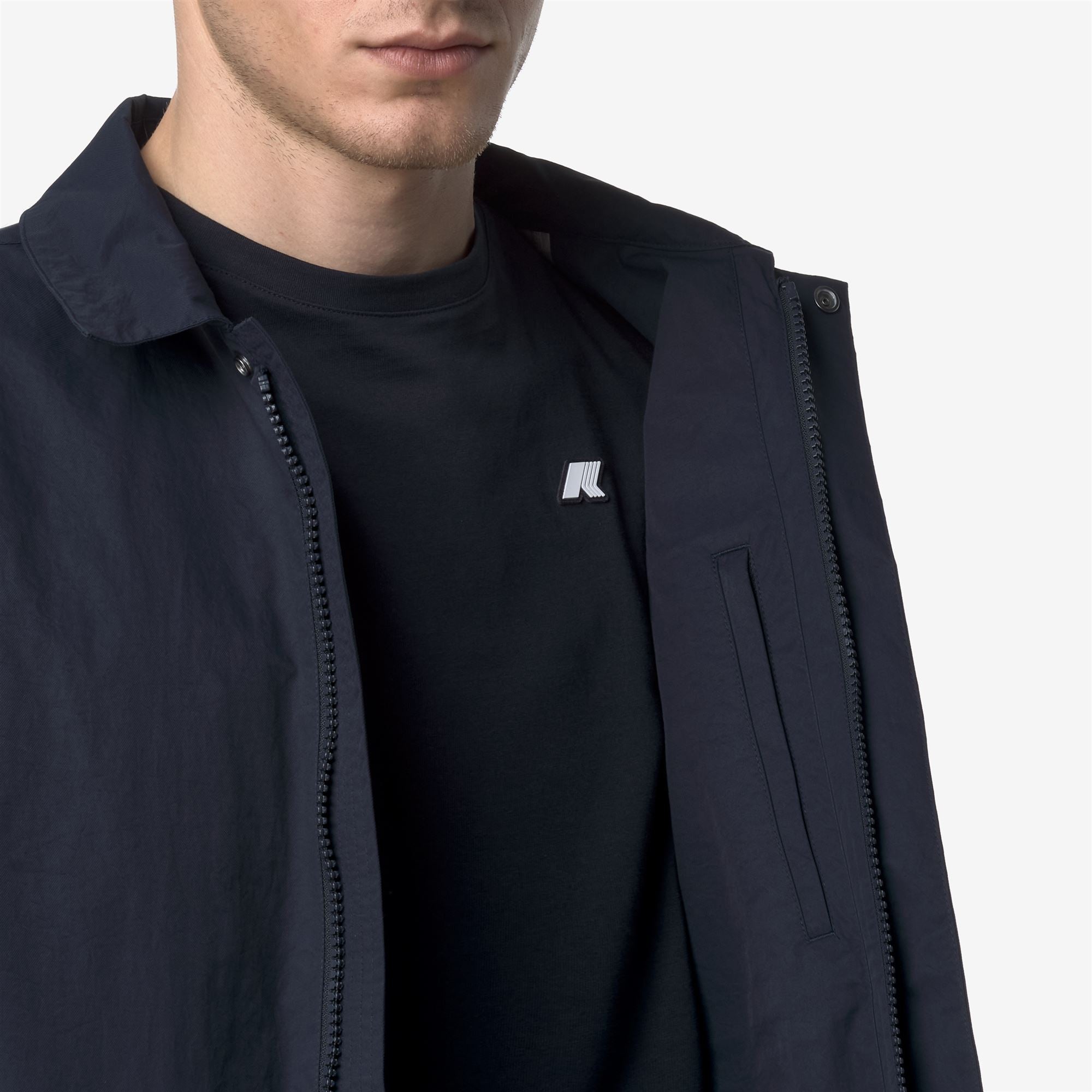 k-way-broen-cotton-nylon-veste-court-homme-blue-depth image 4