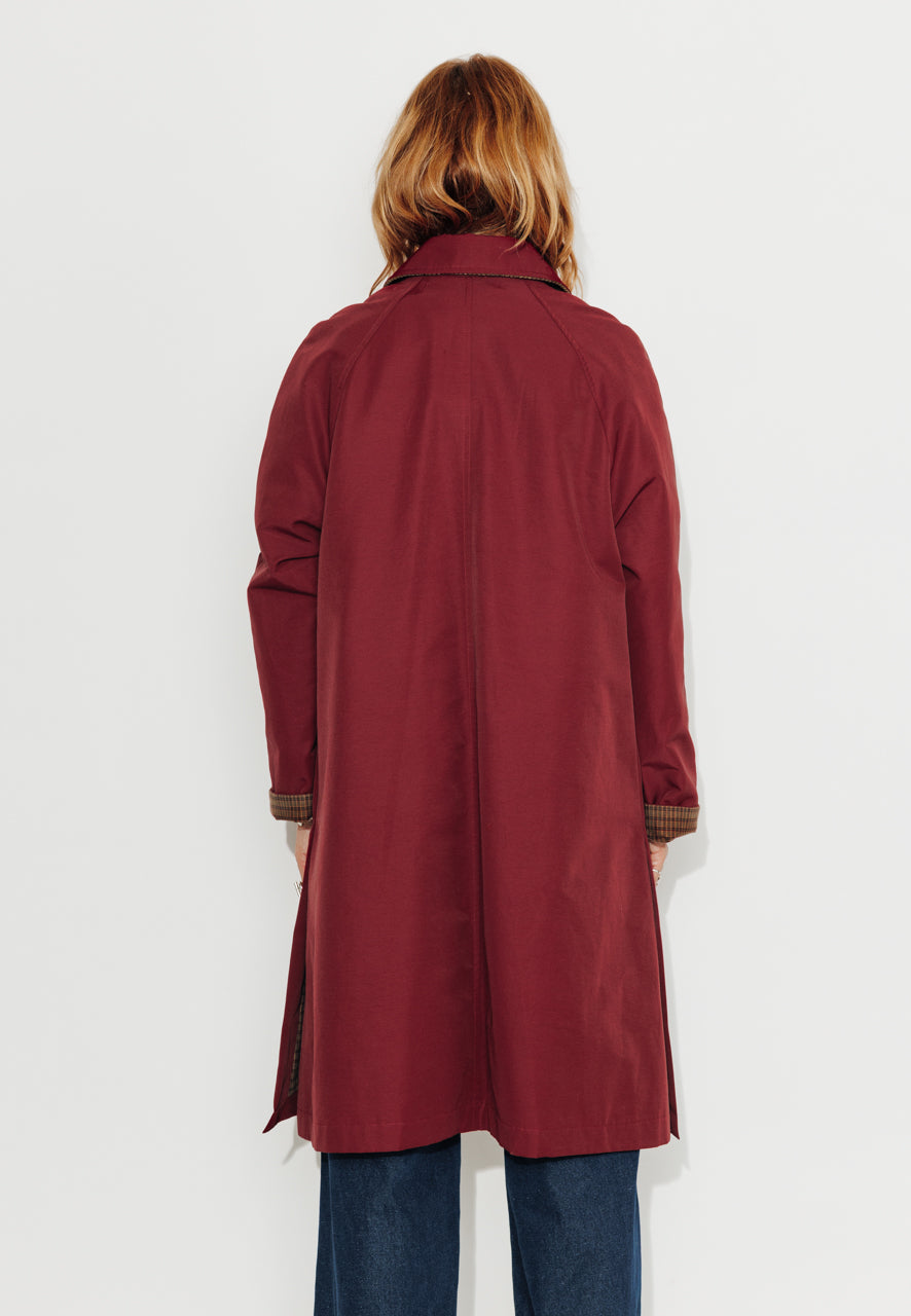 trench-coat-parrotia-imperm-able-mi-long-en-coton-d-perlant-bordeaux image 8