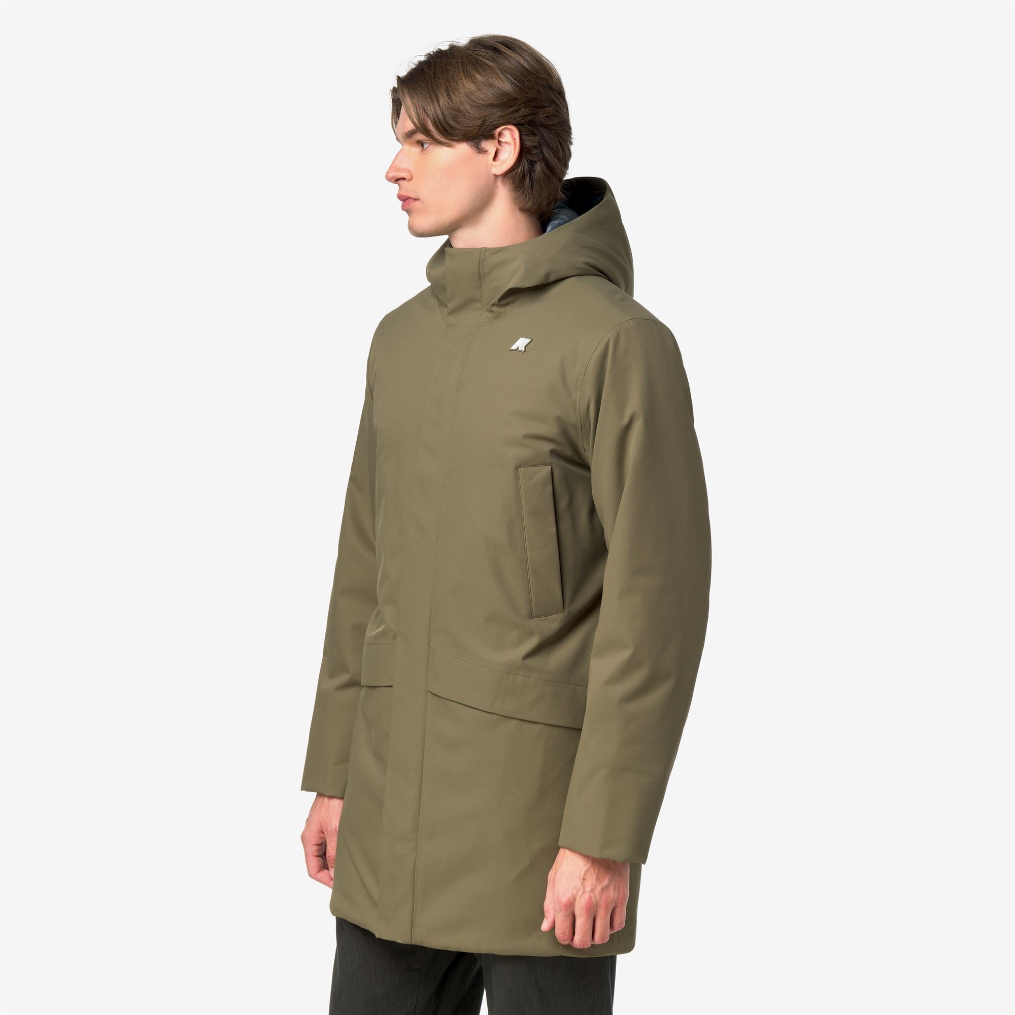 k-way-jarno-twill-marmotta-veste-3-4-homme-green-army-blue-airforce image 2