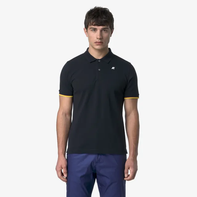 k-way-vincent-pique-slim-polo-homme-blue-depth image 1