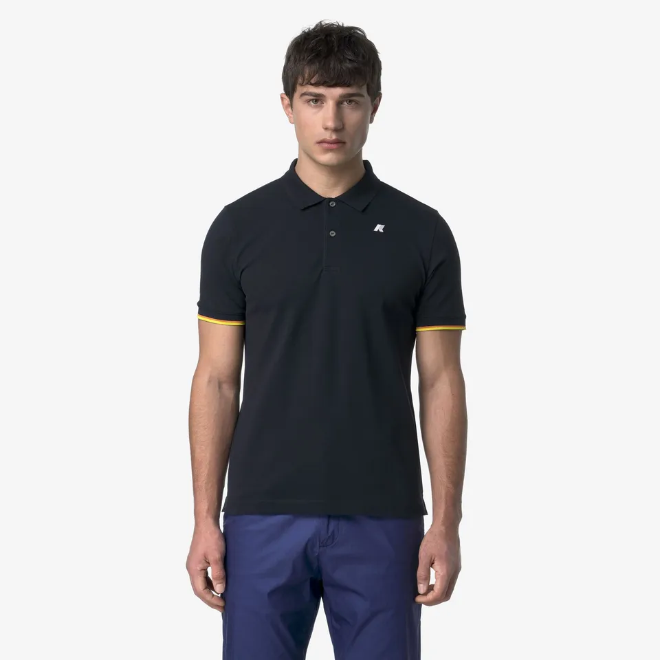 k-way-vincent-pique-slim-polo-homme-blue-depth image 1