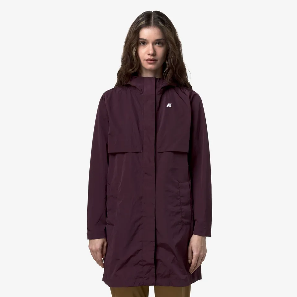 k-way-sophilene-satin-glass-veste-longue-femme-violet-mauve-wine image 1