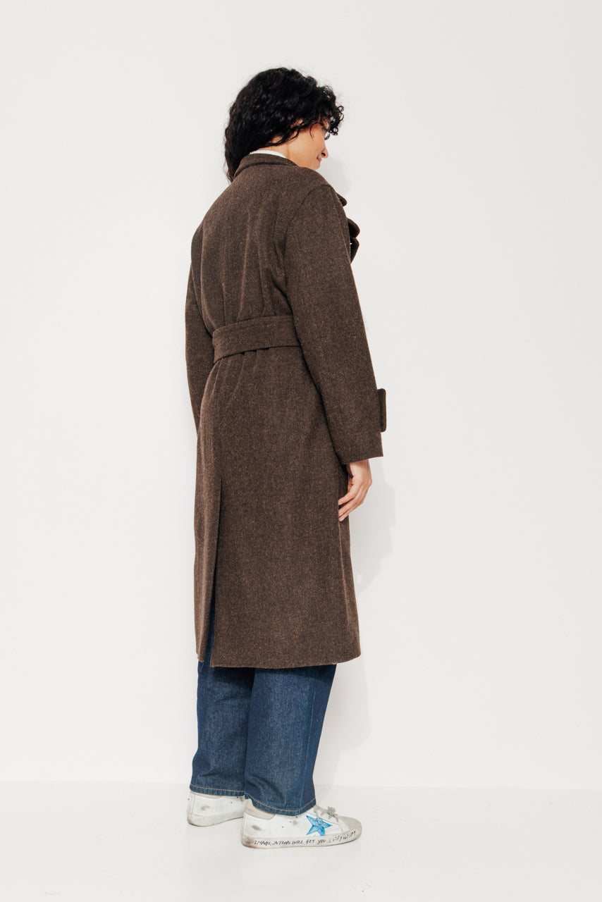 trench-coat-platane-manteau-long-en-drap-de-laine-shetland-marron image 4