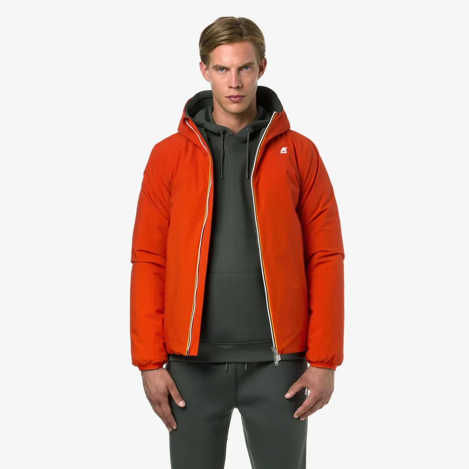 k-way-jack-st-warm-double-veste-courte-homme-orange-p-green-b image 1