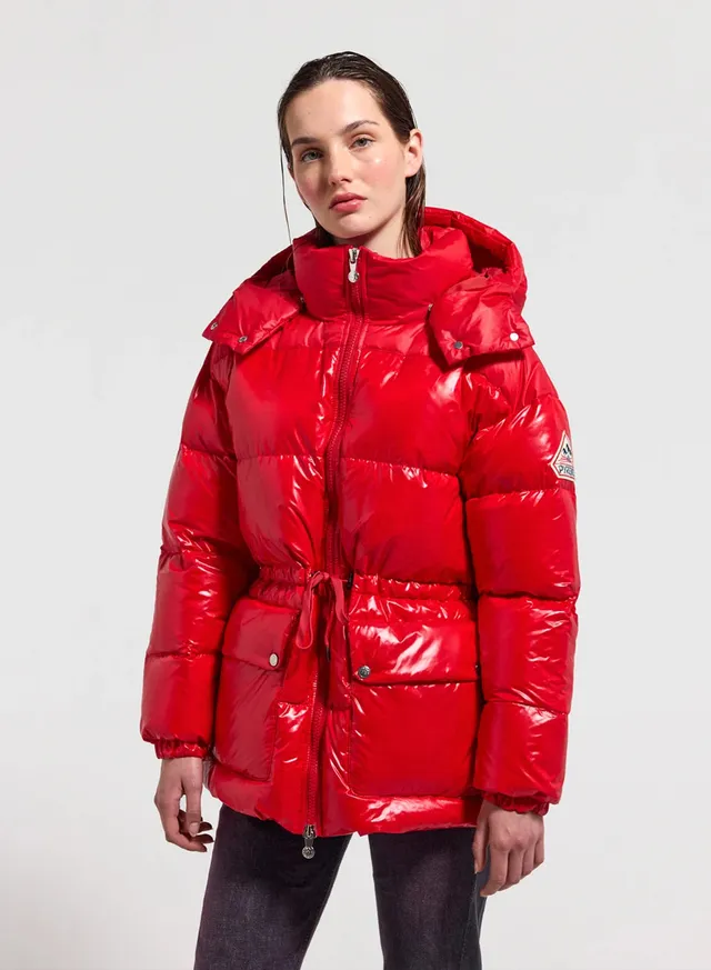 doudoune-femme-pyrenex-alexa-rouge-brillante-mi-longue image 1