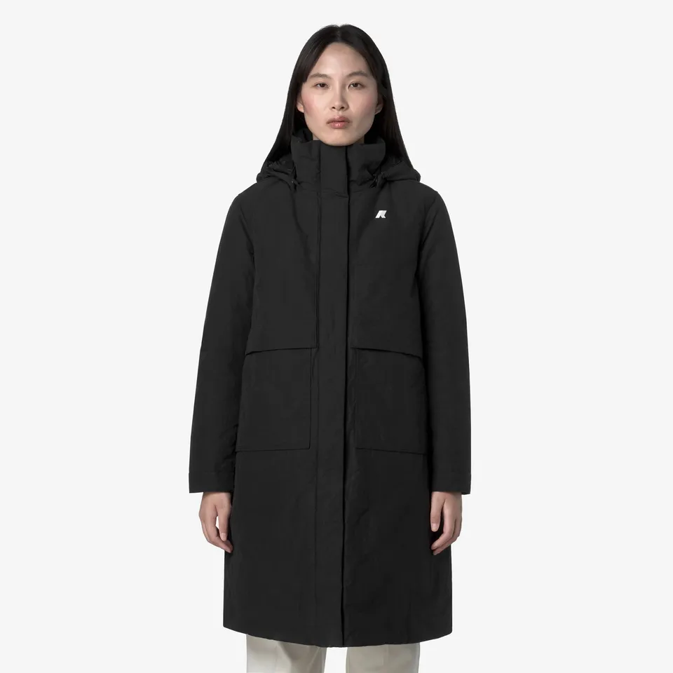 k-way-kalisha-warm-cotton-nylon-veste-longue-femme-black-pure image 1