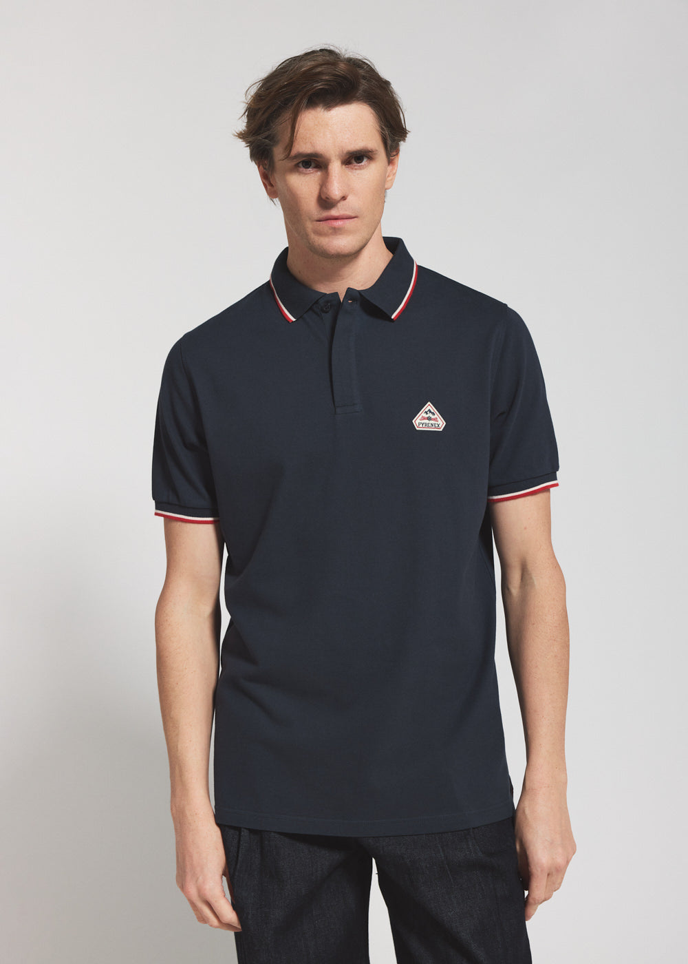 polo-homme-pyrenex-leyre-bleu-marine-en-coton-biologique image 1