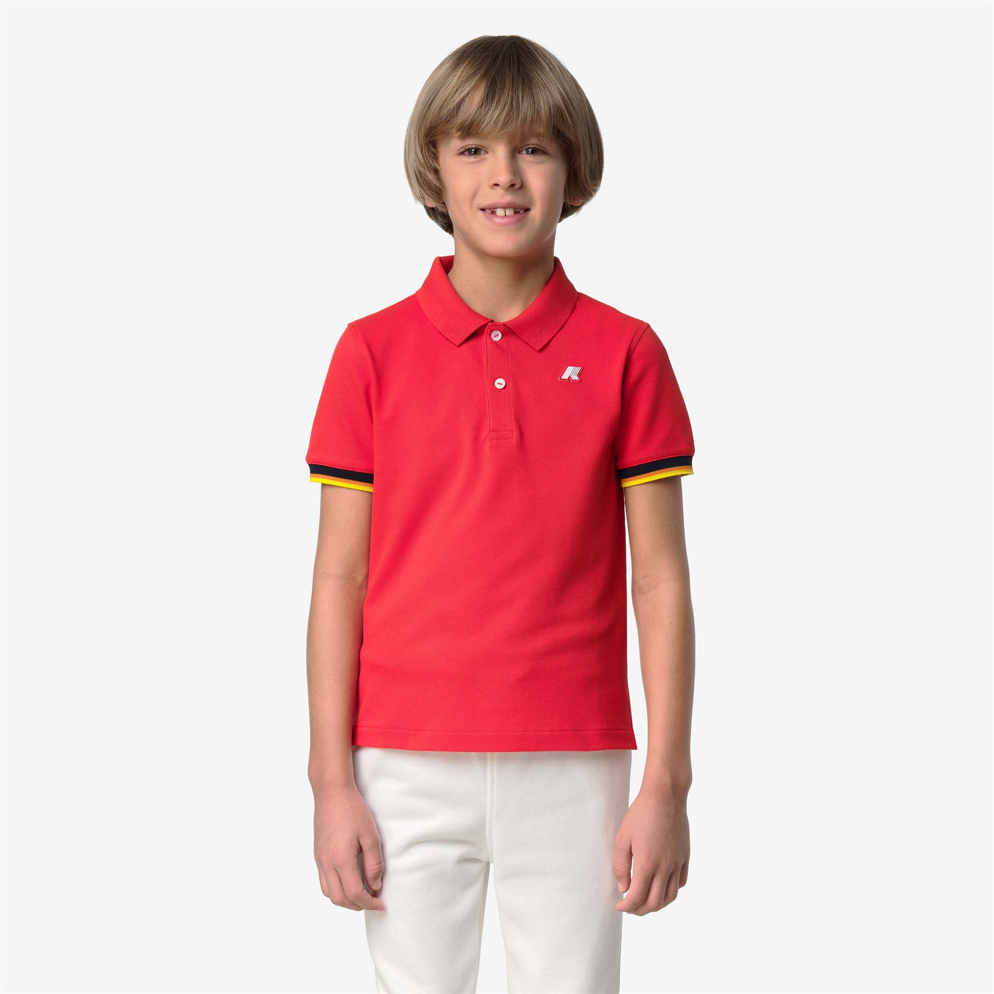 k-way-p-vincent-piqu-polo-gar-on-manches-courtes-red-poppy image 2