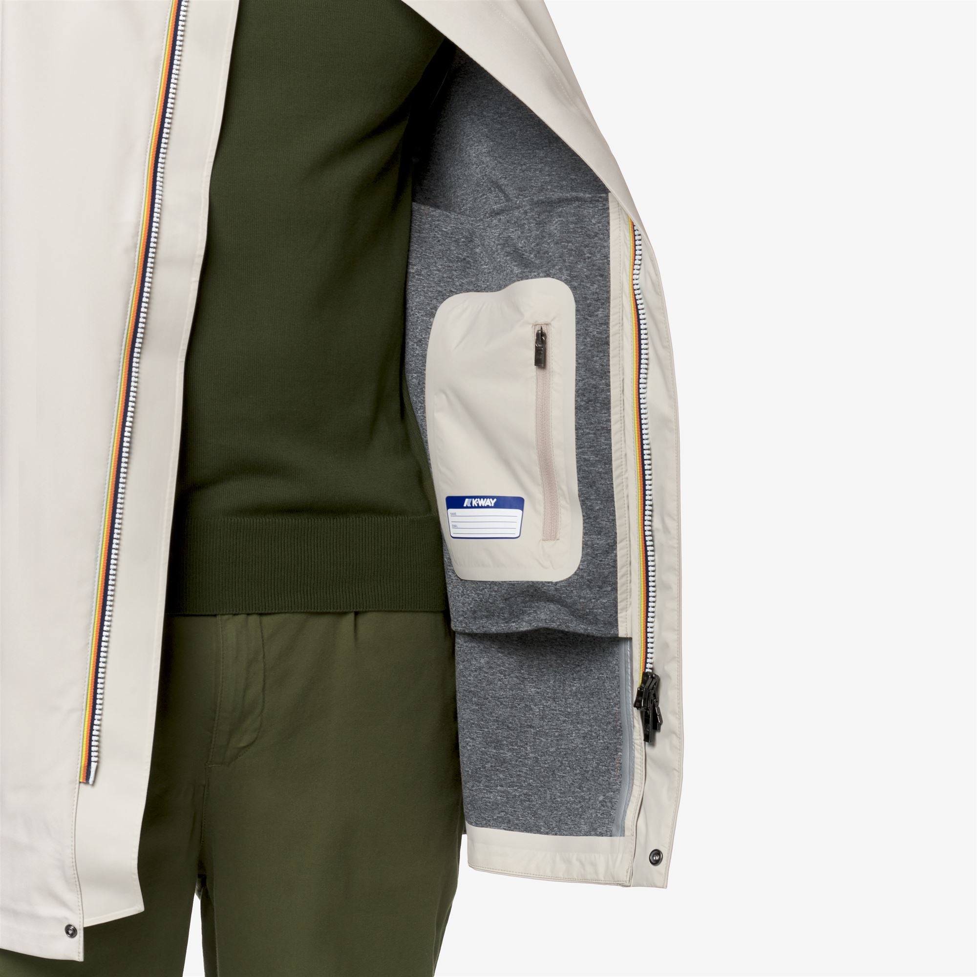 k-way-tommy-bonded-jersey-parka-3-4-homme-beige-lt image 4