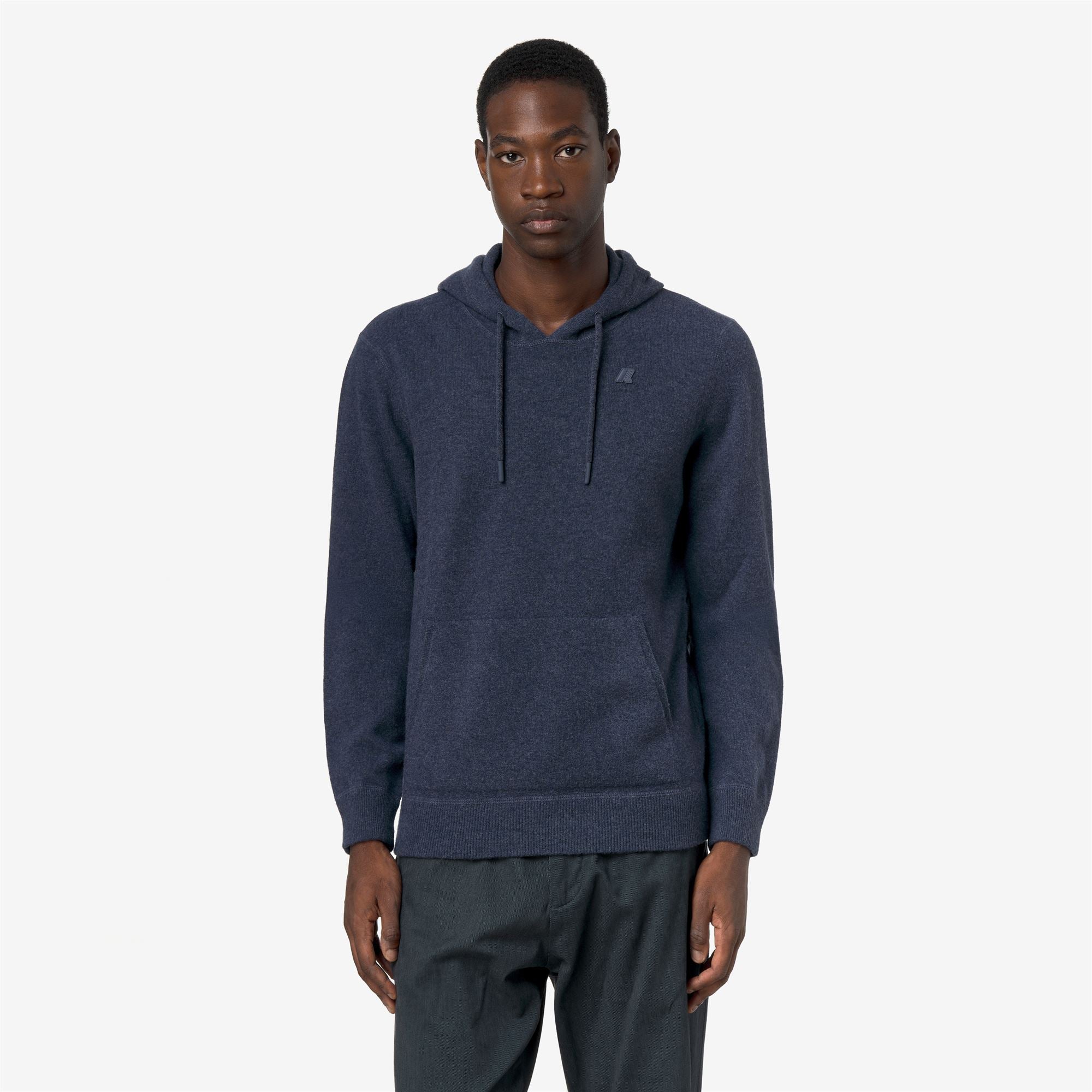 k-way-arzel-fleece-stitch-pull-capuche-homme-blue-dusty image 1